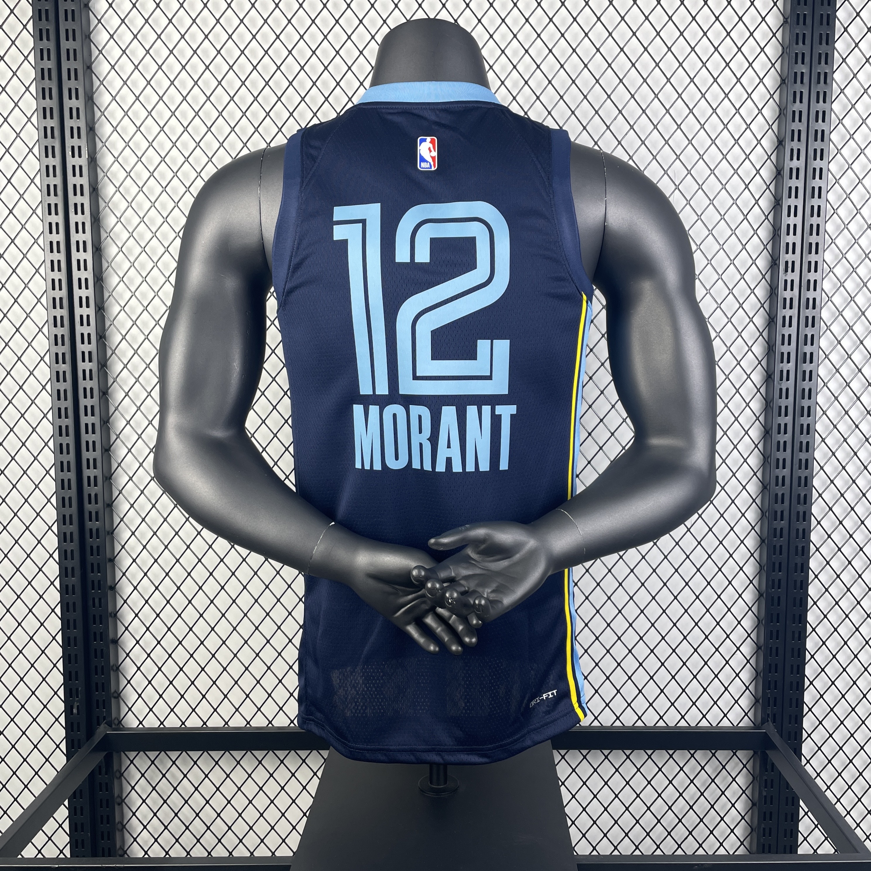 23 season Grizzlies away dark blue 12 Morant