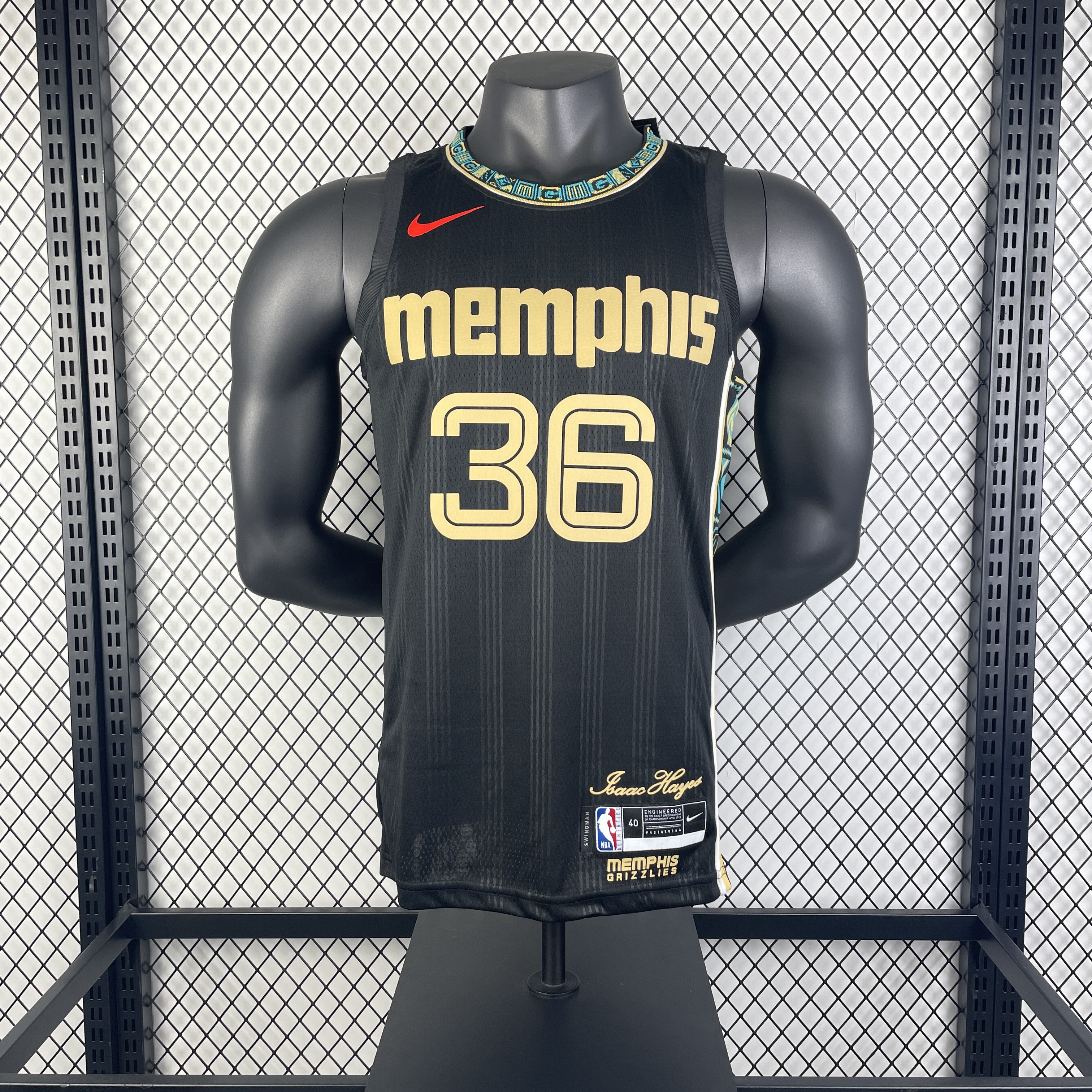 '23 Grizzlies striped black # 36 Smart