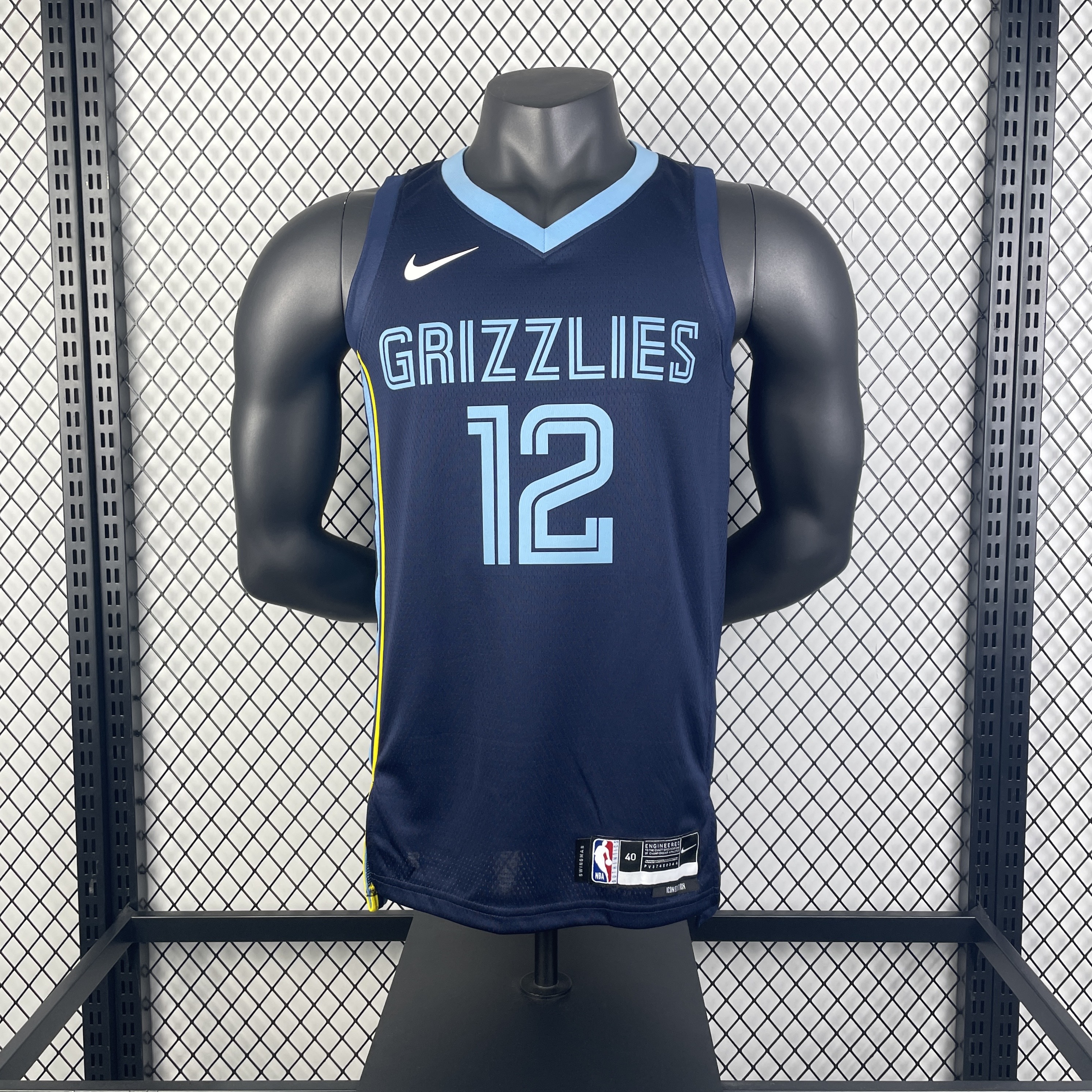 23 season Grizzlies away dark blue 12 Morant