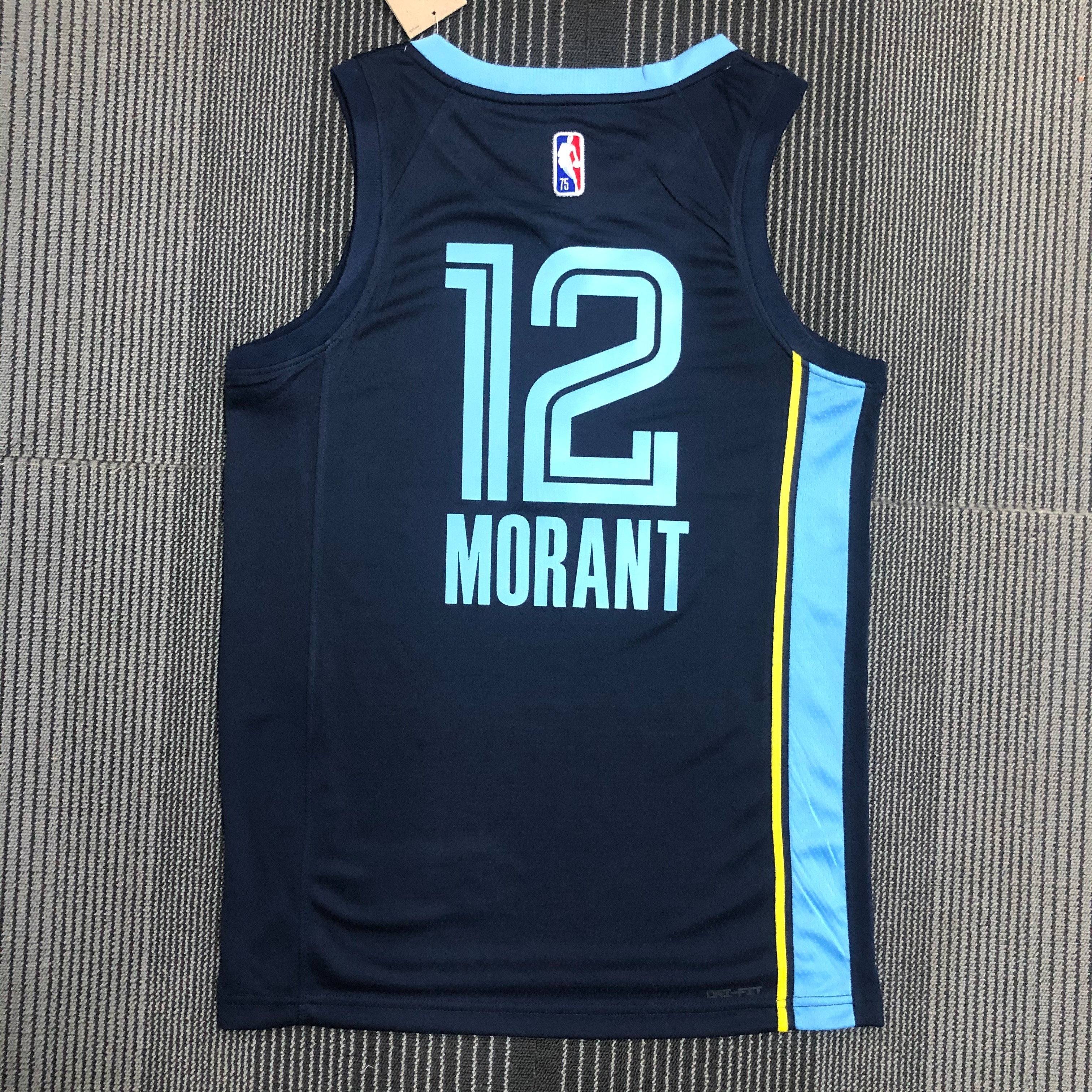 75th anniversary Grizzlies Navy blue No. 12 Morant