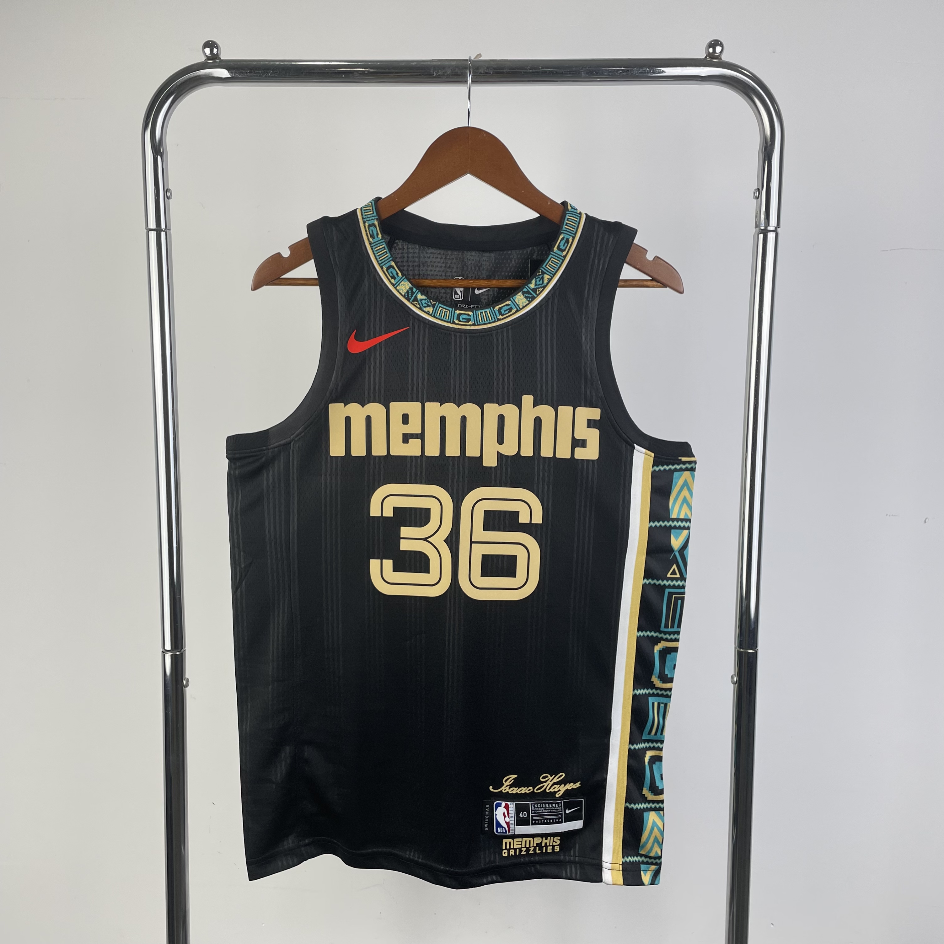 '23 Grizzlies striped black # 36 Smart