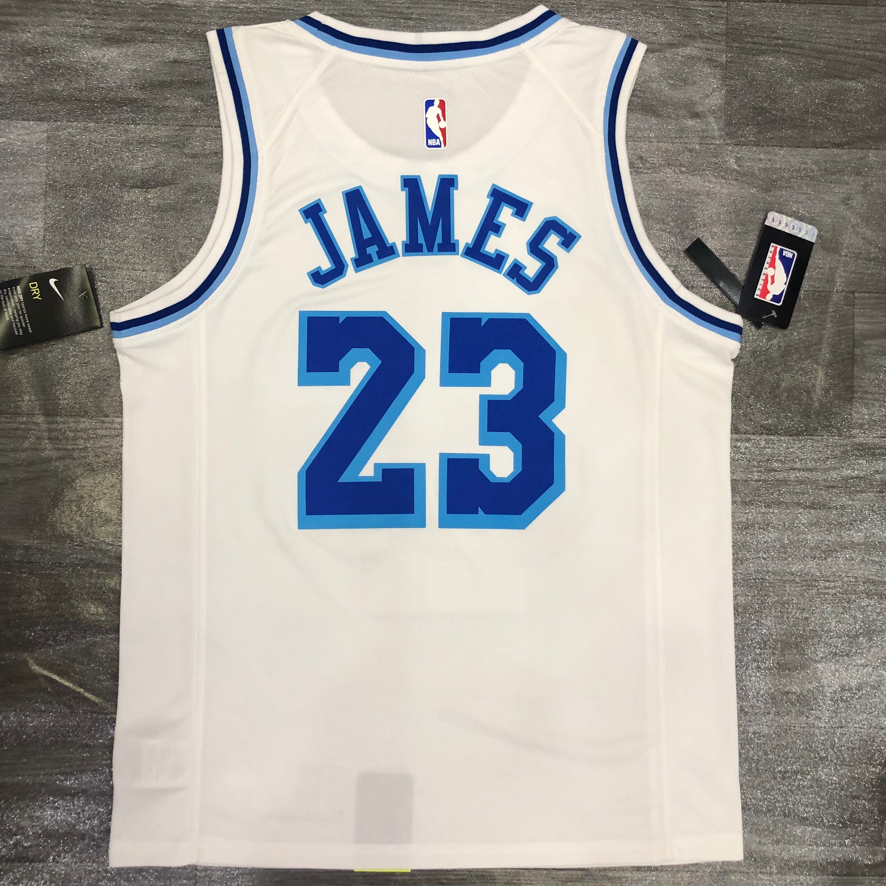 Lakers Latin Retro Night white No. 23 James