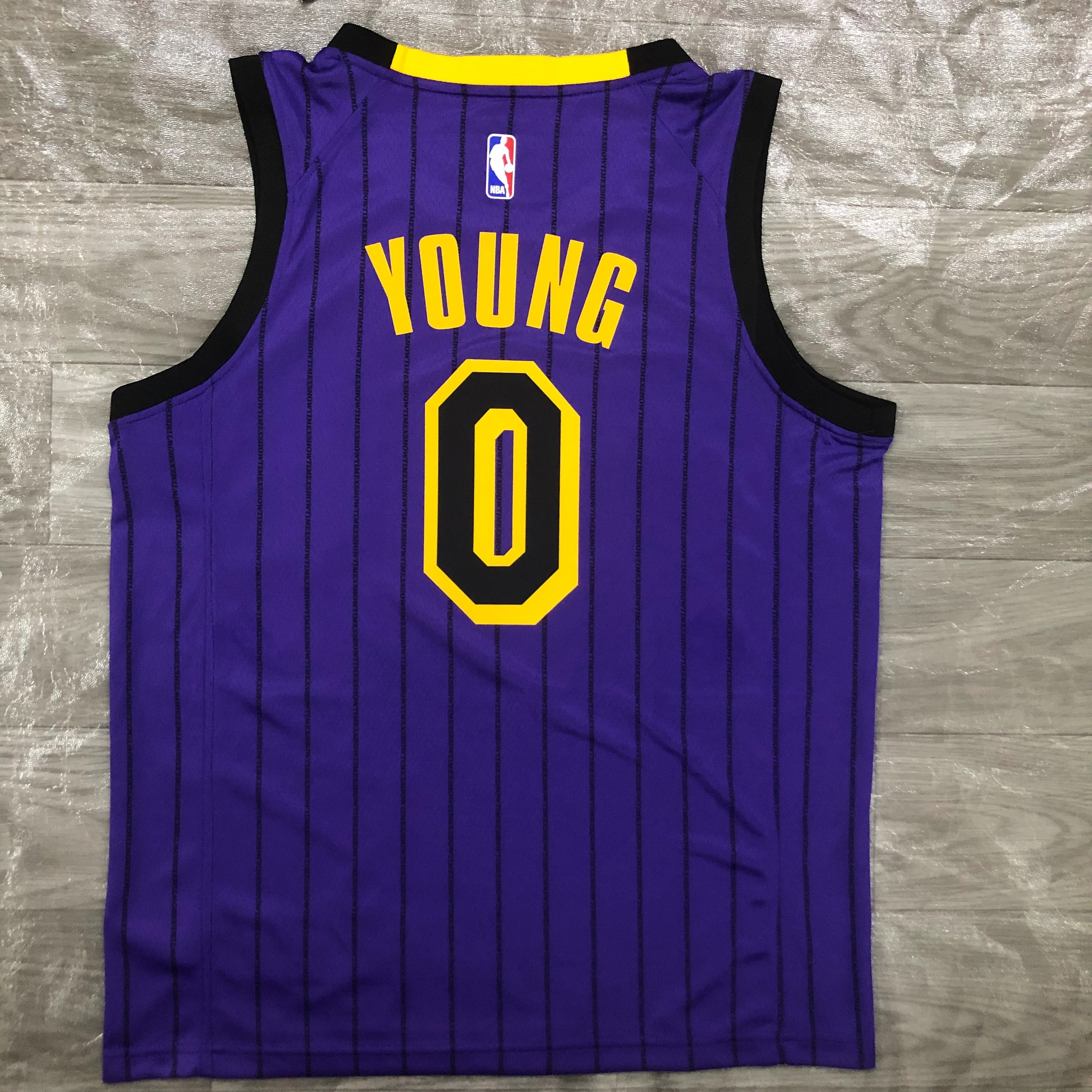 The '18 Lakers Purple streak limited No. 0 Nick Young