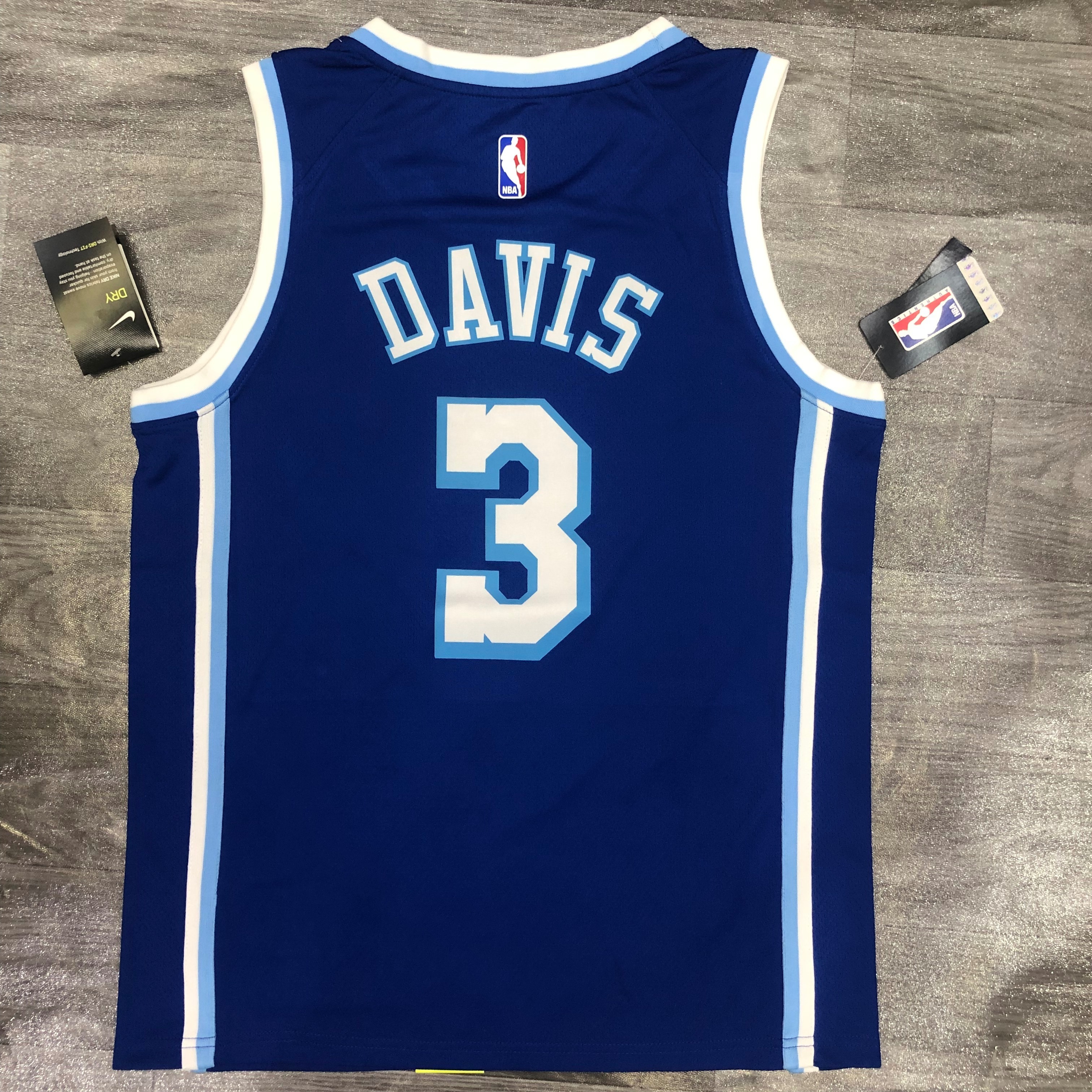 Lakers Latin Throwback night blue No. 3 Davis