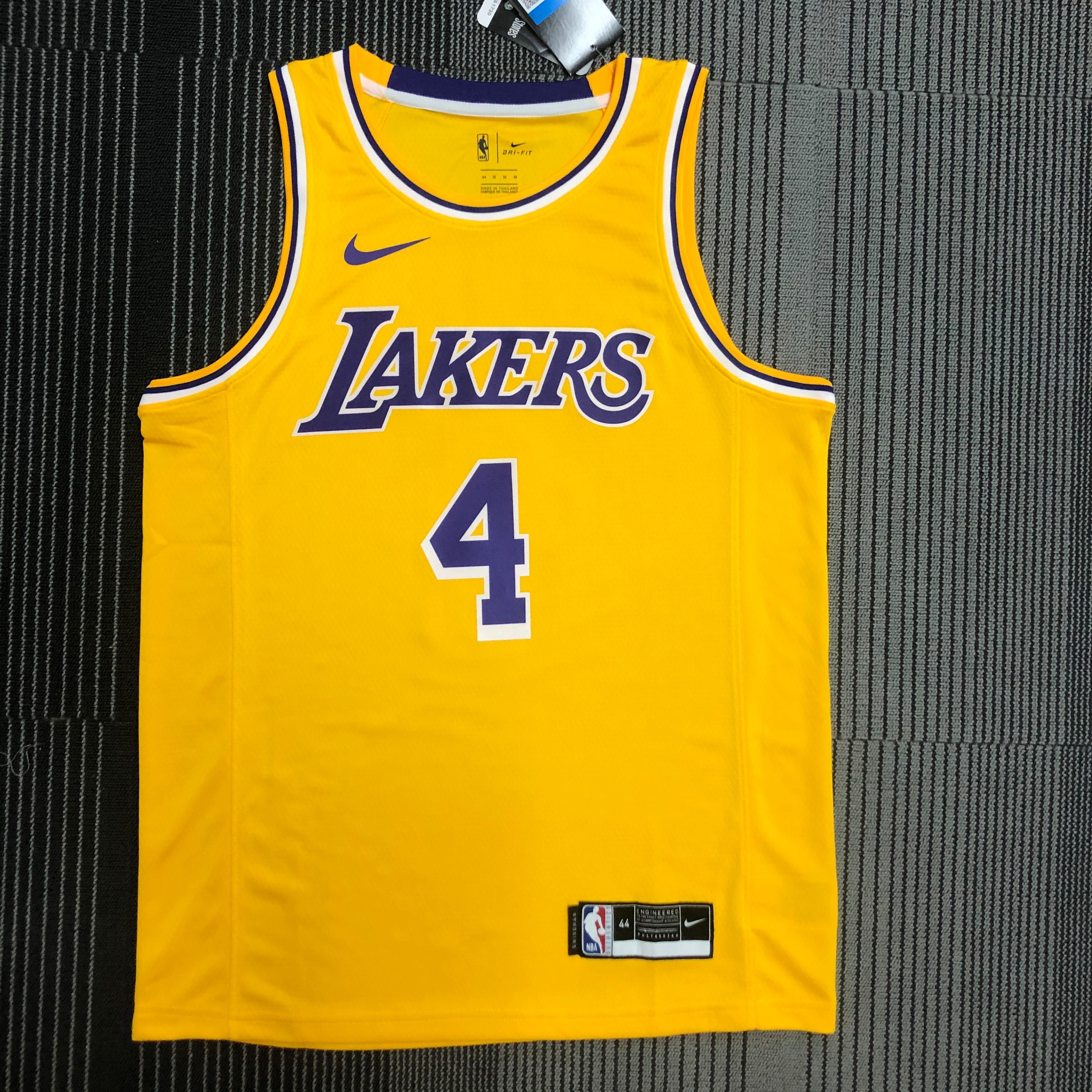 Lakers crew neck yellow No. 4 Rondo
