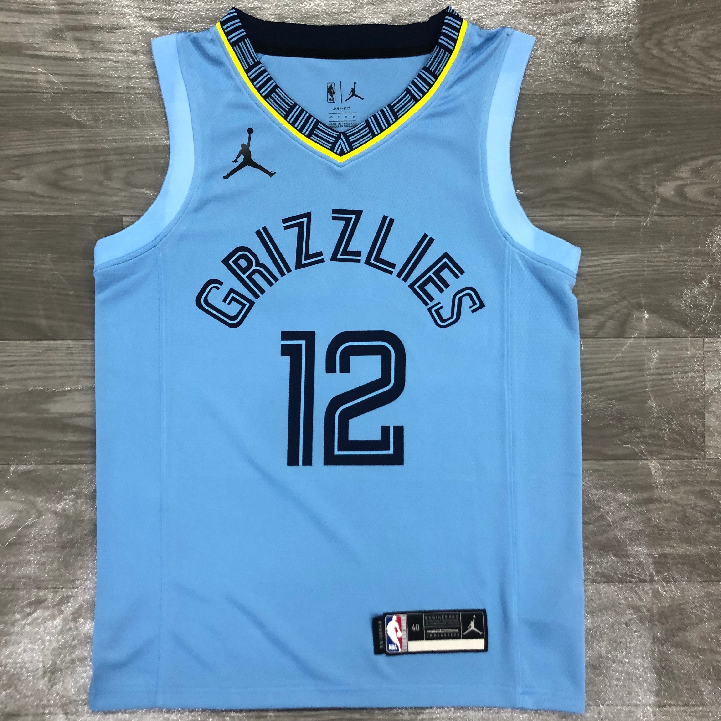 Season 21 Grizzlies Jordan theme blue No. 12 Morant