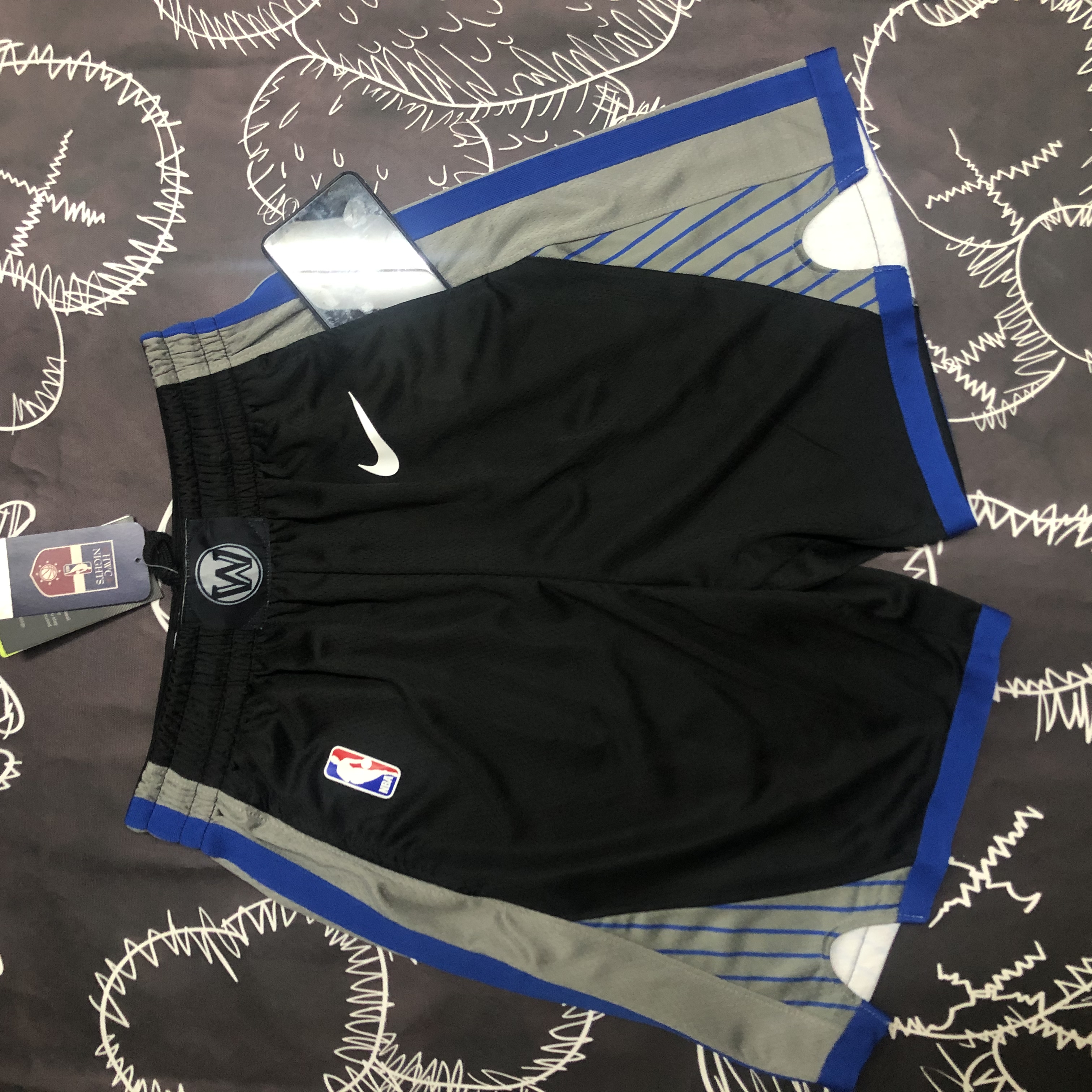 Season 20 Warriors black and gray shorts