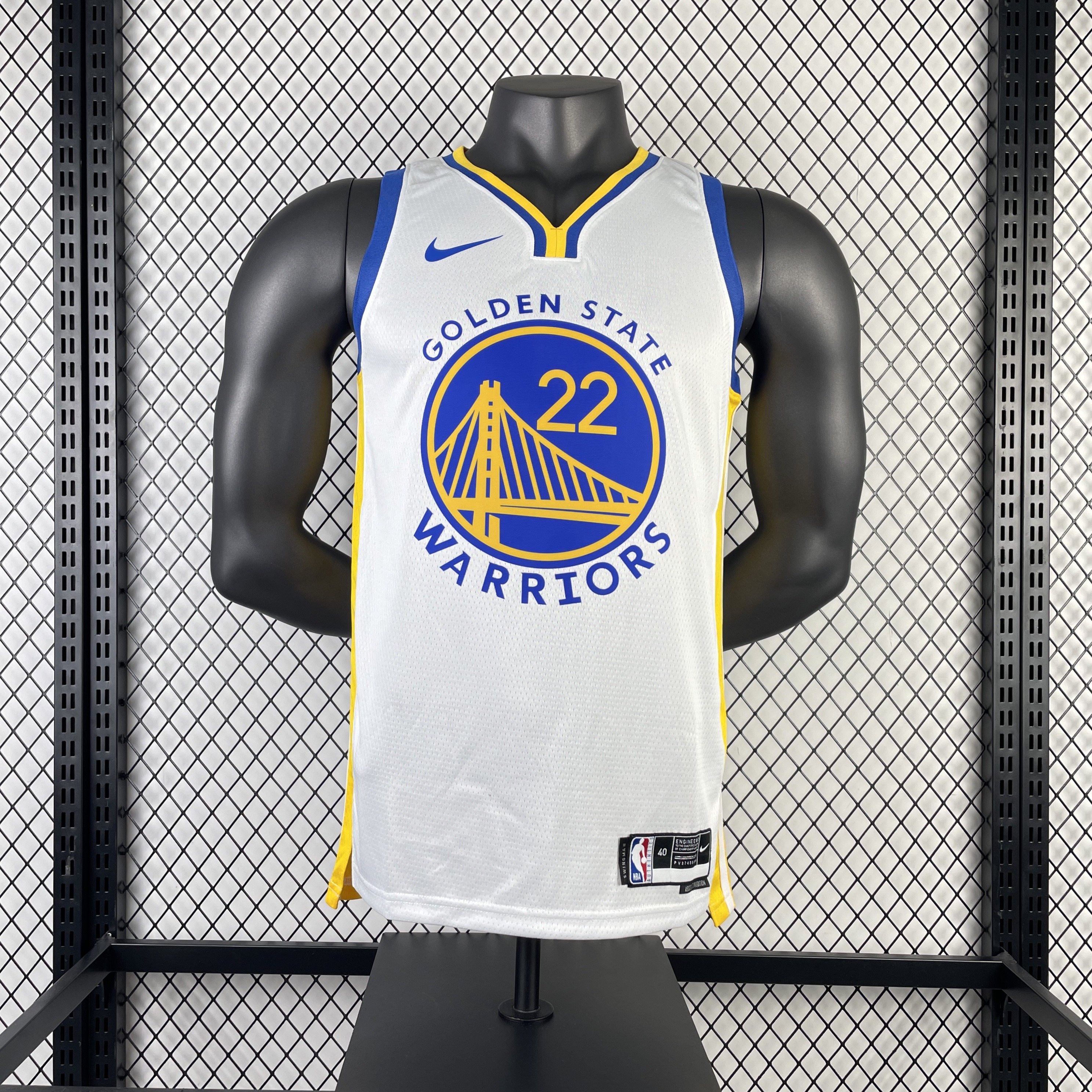 '23 Warriors V-neck white # 22 Wiggins