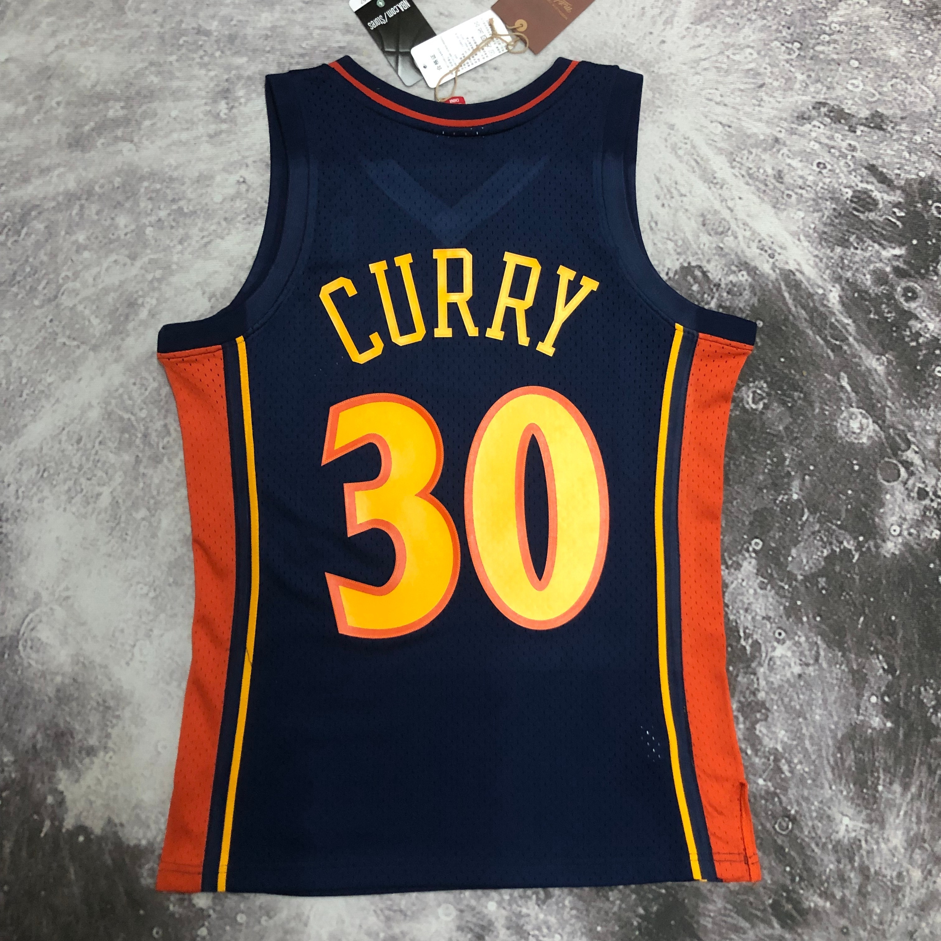 MN Hot Press retro jersey SW Warriors 0910 rookie Navy Blue 30 Curry