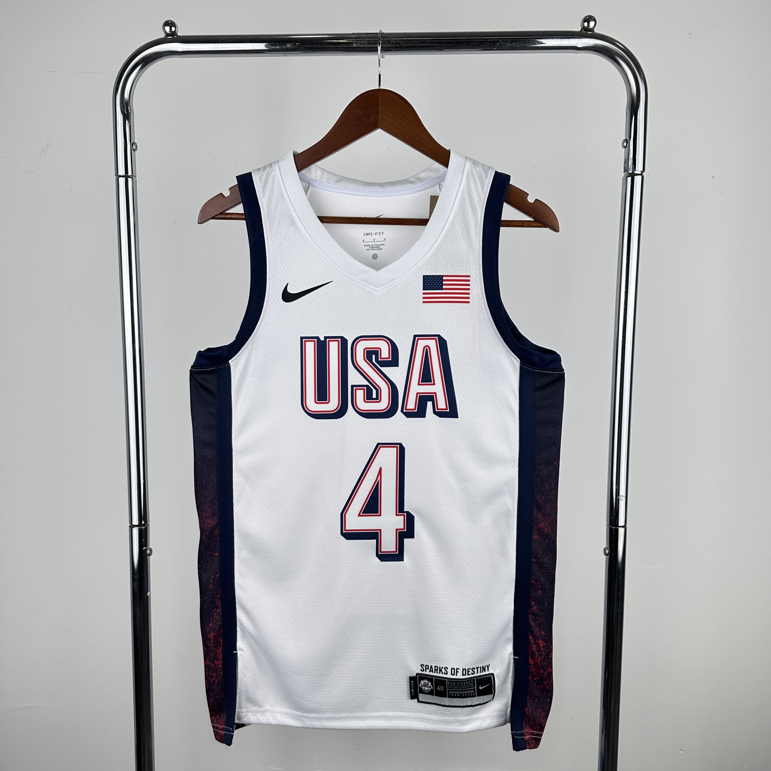 24 Olympic Team USA white No. 4 Curry
