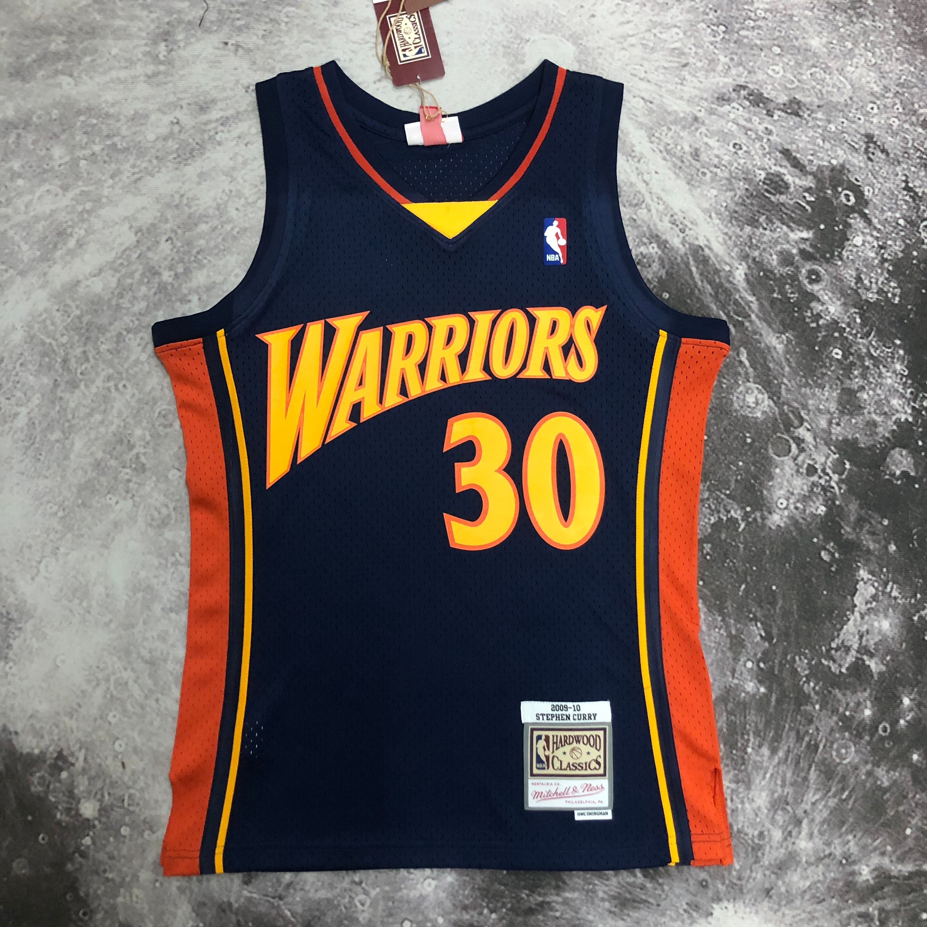 MN Hot Press retro jersey SW Warriors 0910 rookie Navy Blue 30 Curry
