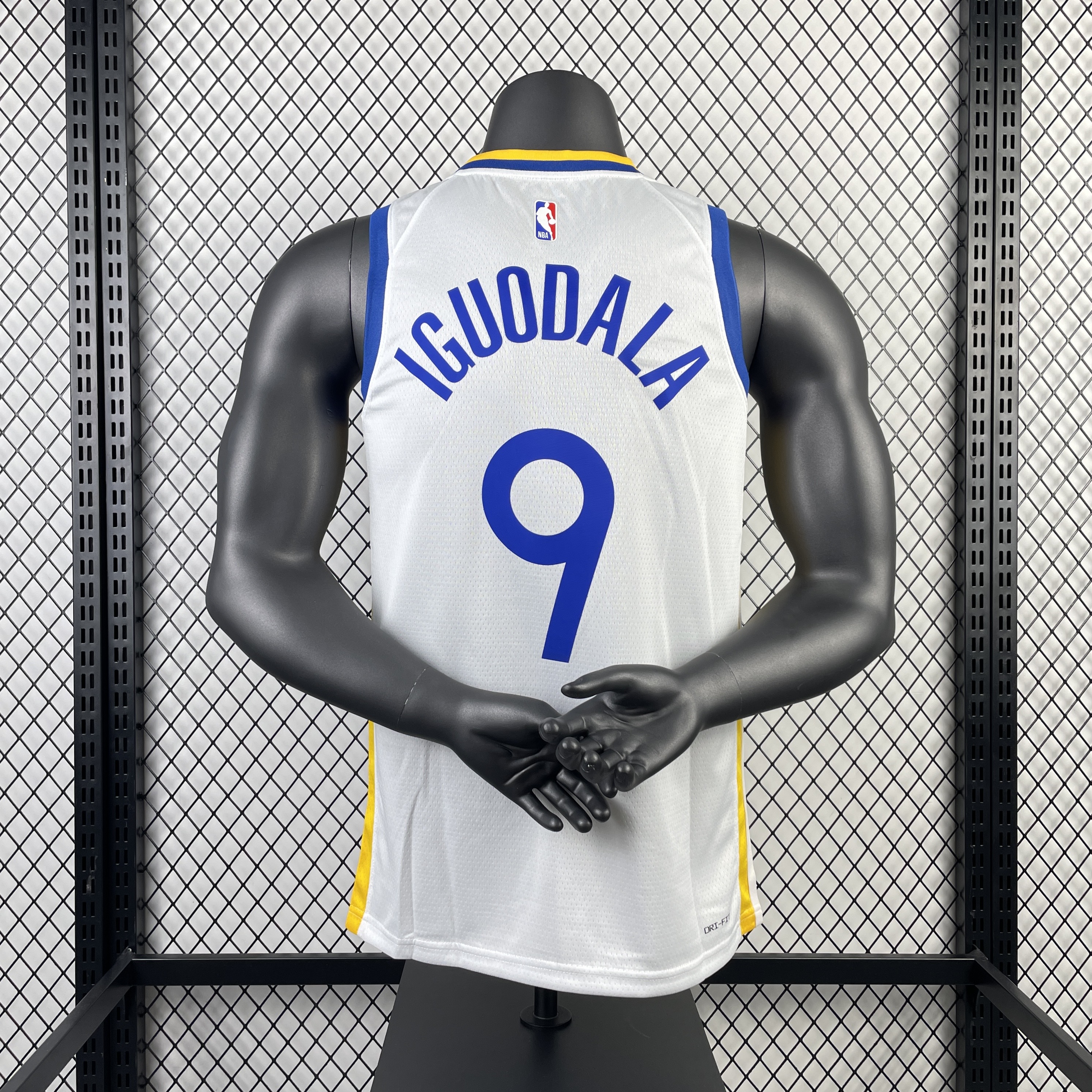 23 Warriors V-neck white No. 9 Iguodala