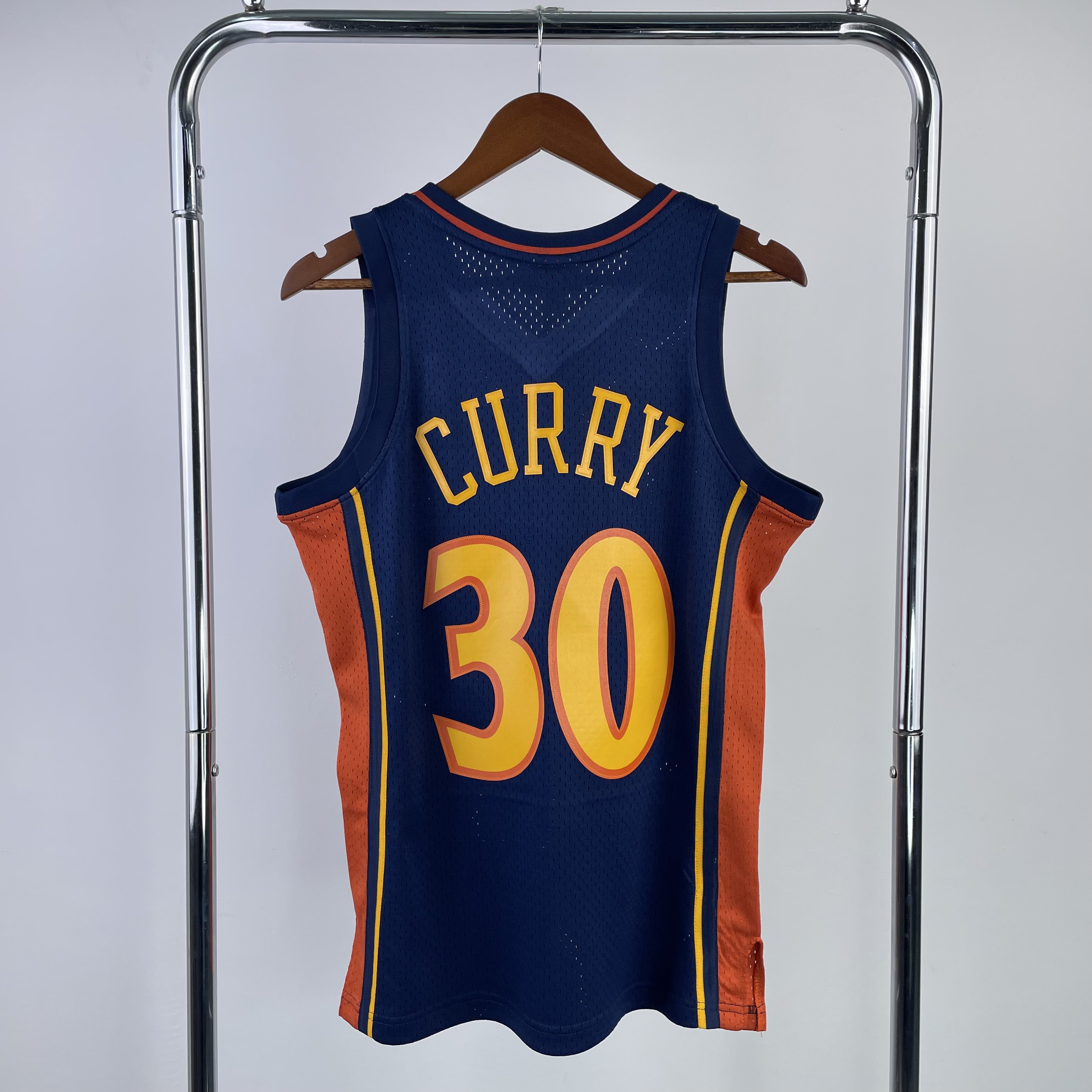 MN Hot Press retro jersey SW Warriors 0910 rookie Navy Blue 30 Curry