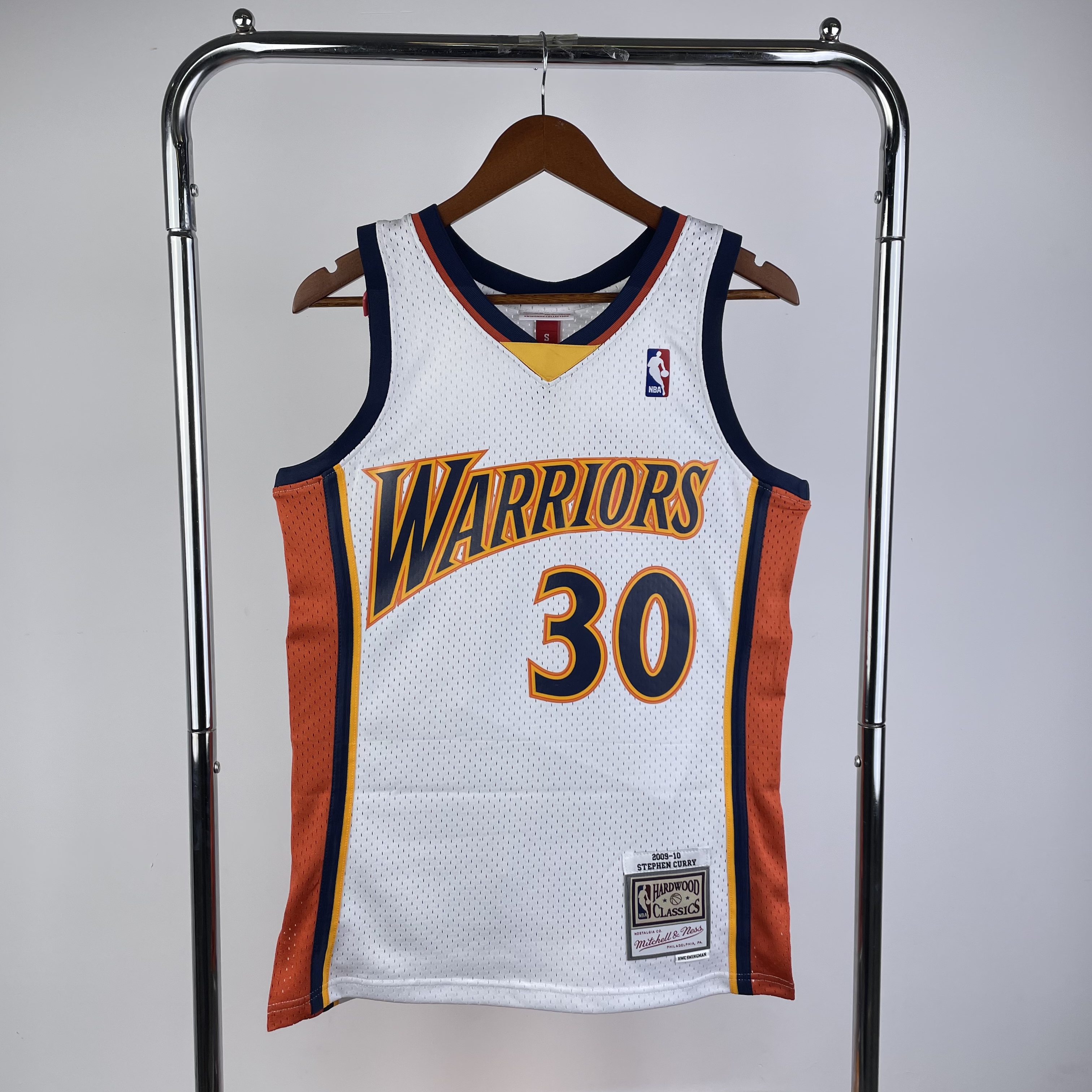 MN Hot Press throwback jersey SW Warriors 0910 rookie white 30 Curry