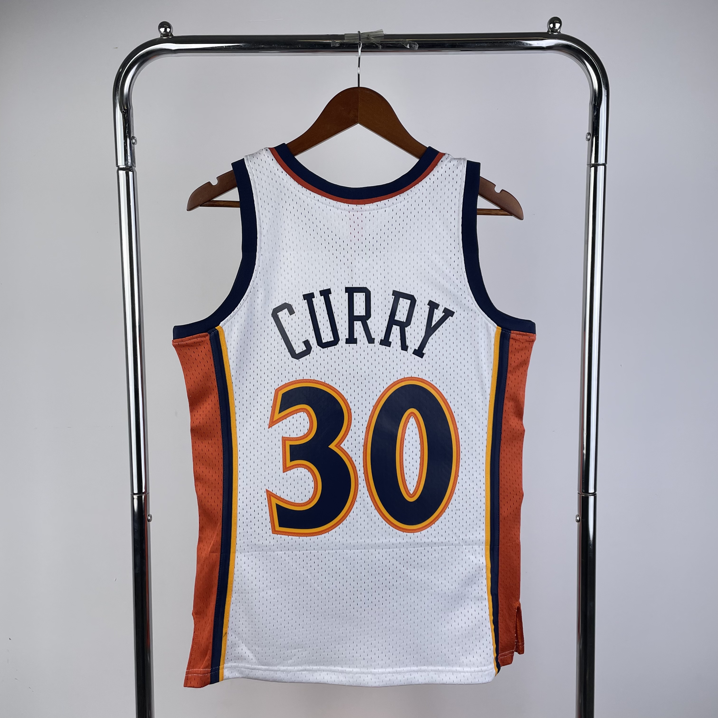 MN Hot Press throwback jersey SW Warriors 0910 rookie white 30 Curry