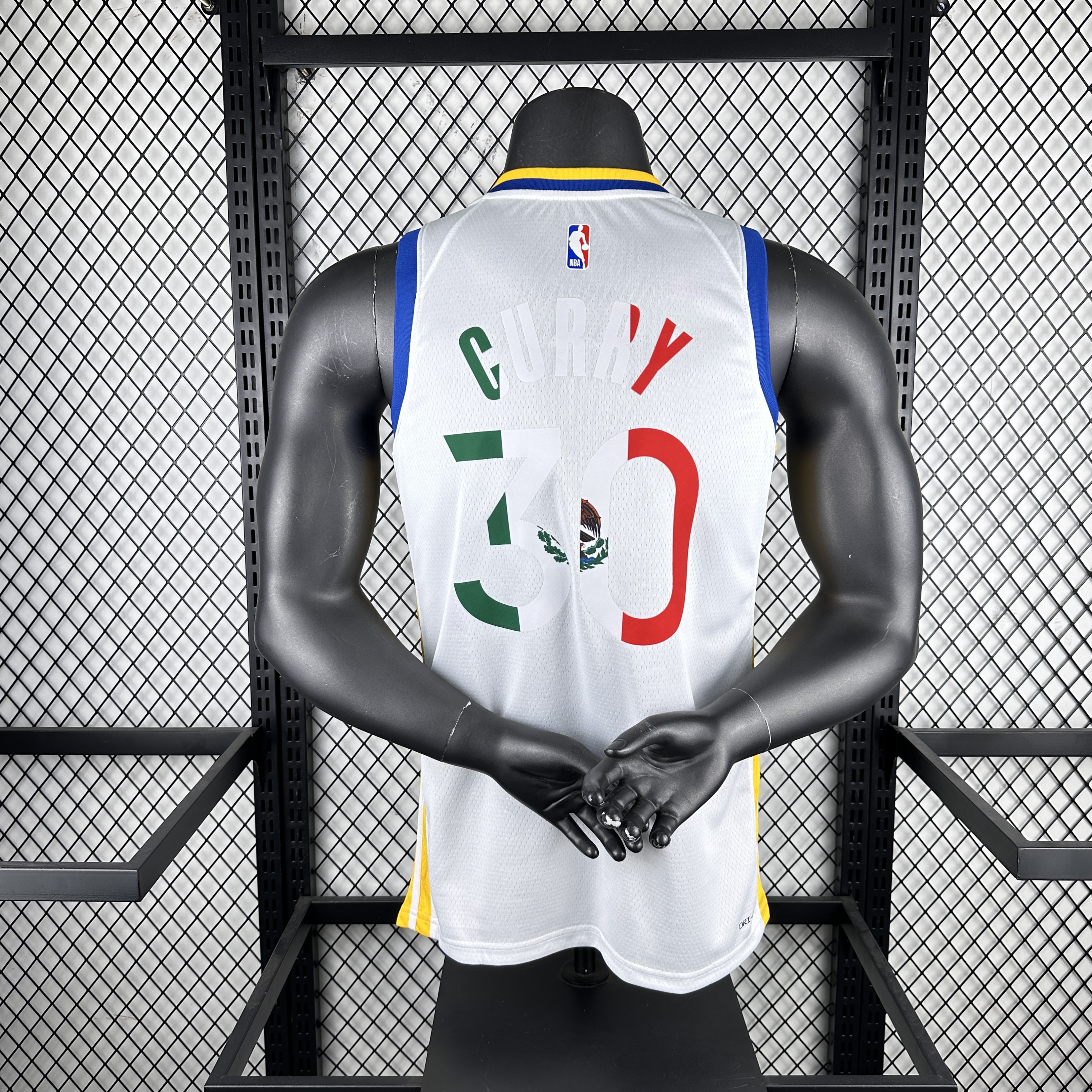 Warriors V-neck white Mexican 30 CURRY