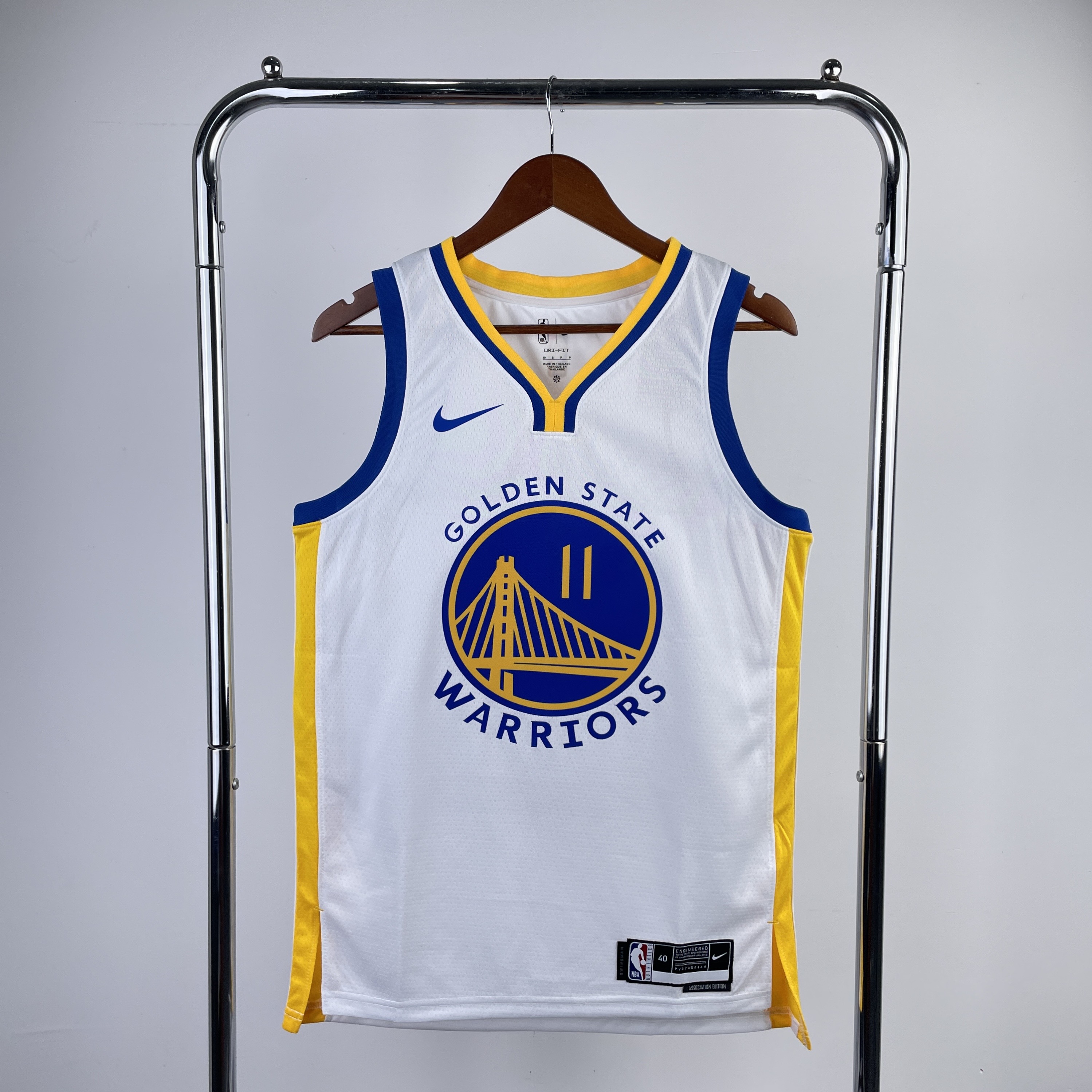 Season 23 Warriors V-neck white number 11 Thompson