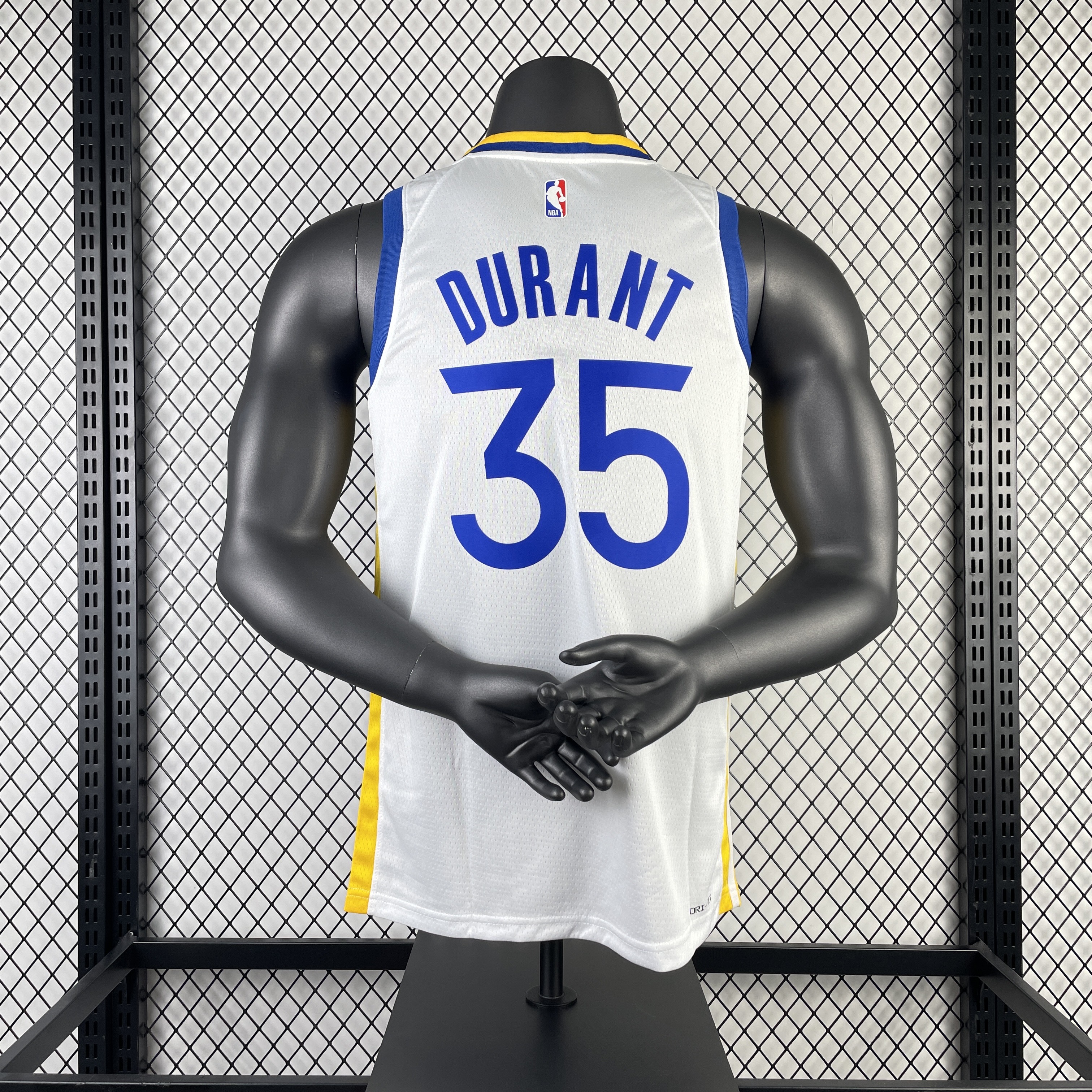 23 Warriors V-neck white 35 Durant