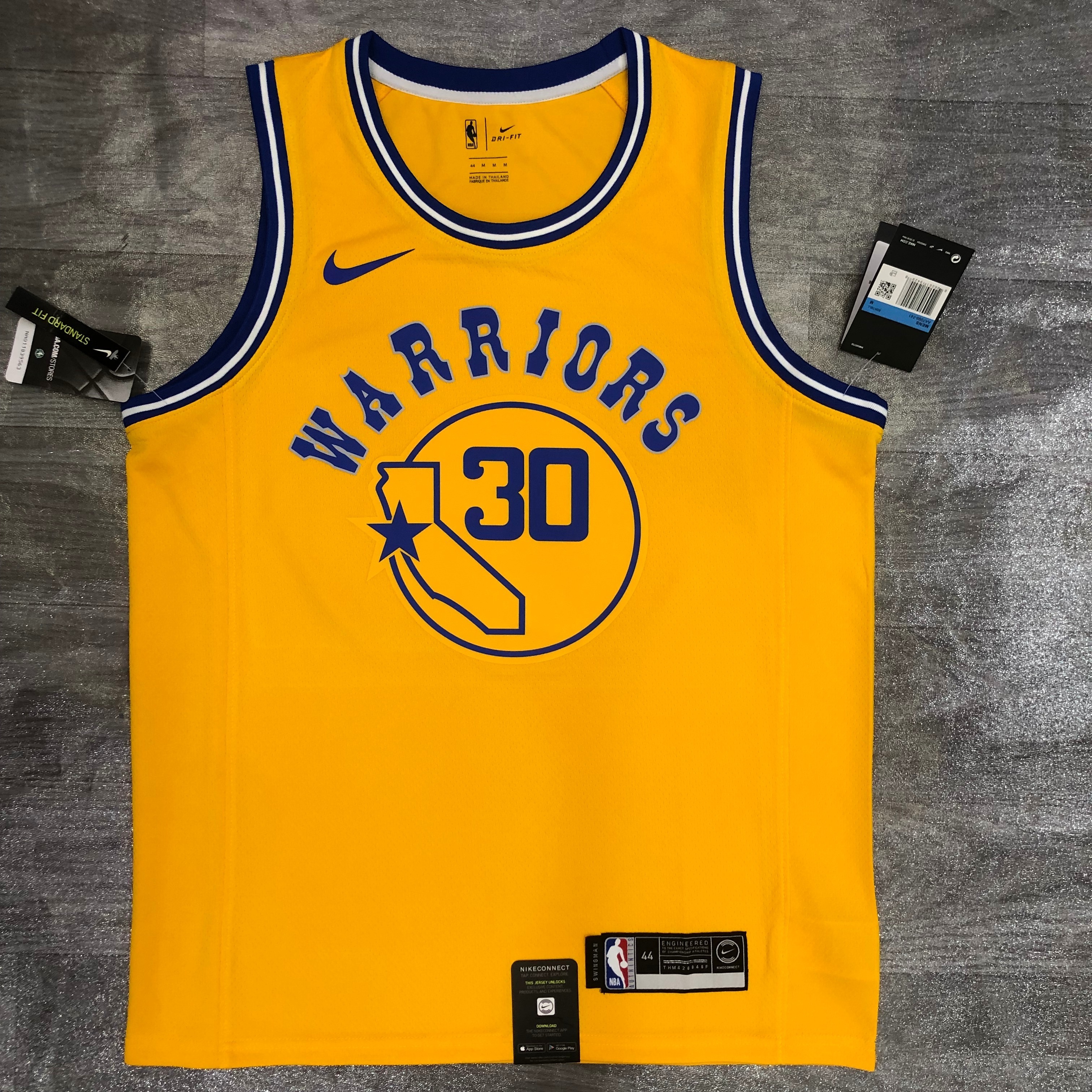 Warriors Yellow Socks 30 Steph Curry