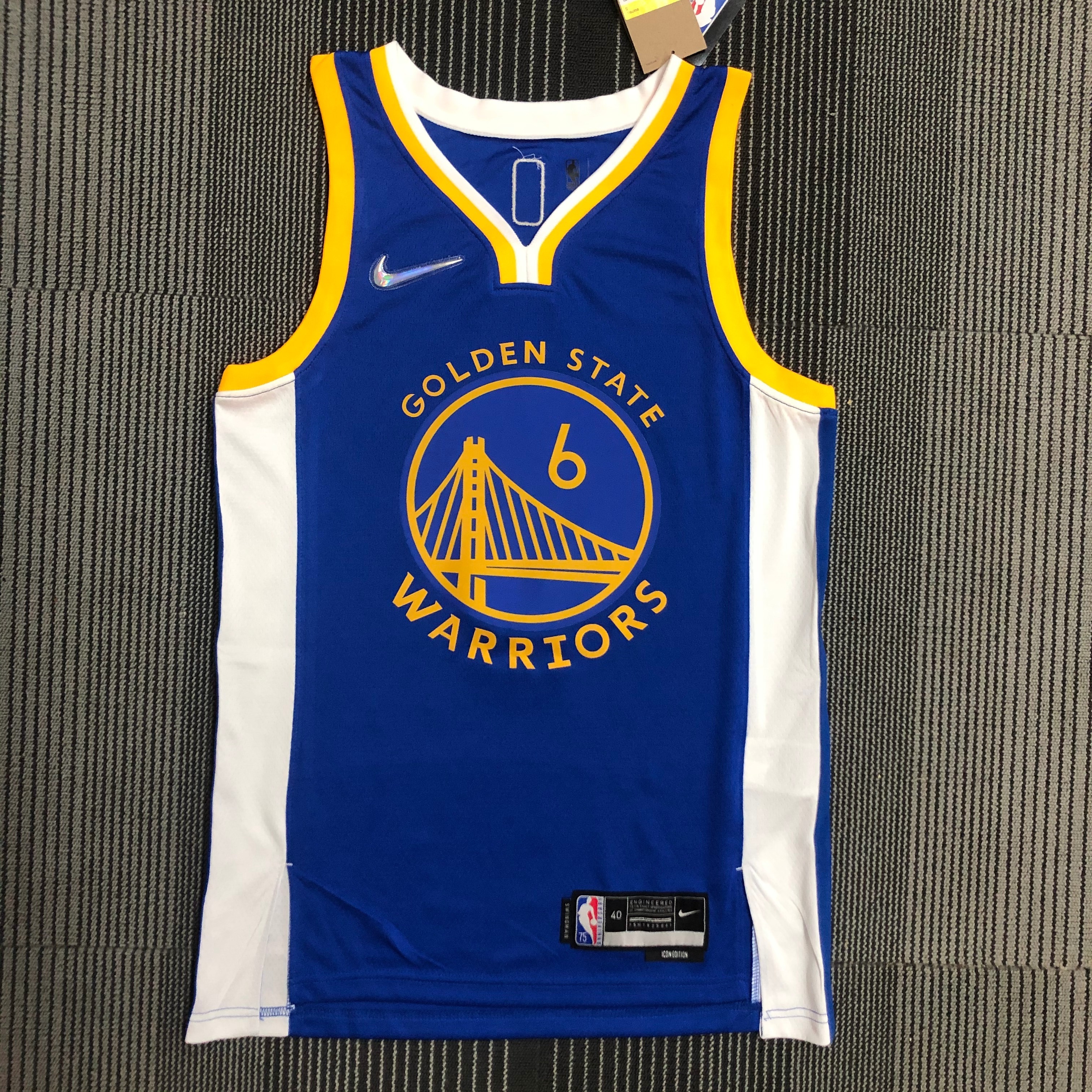 75th Anniversary Warriors V-neck blue No. 6 Nick Young