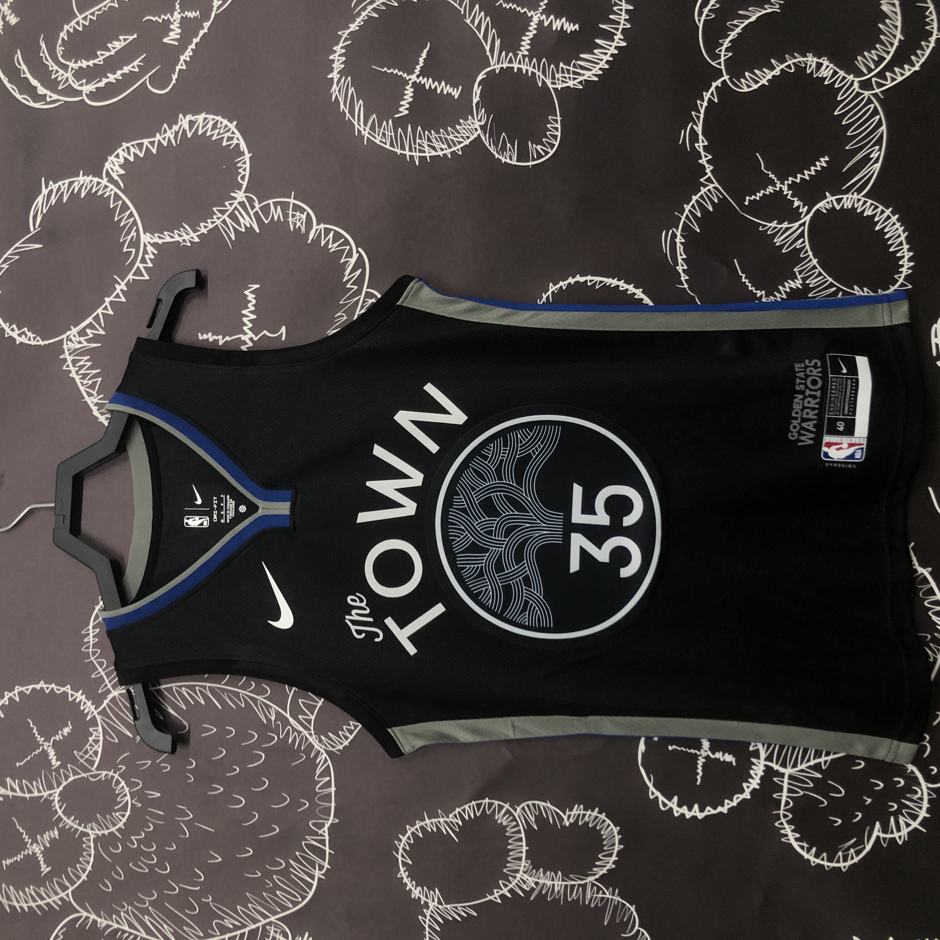 Warriors Season 20 black and grey # 35 Durant