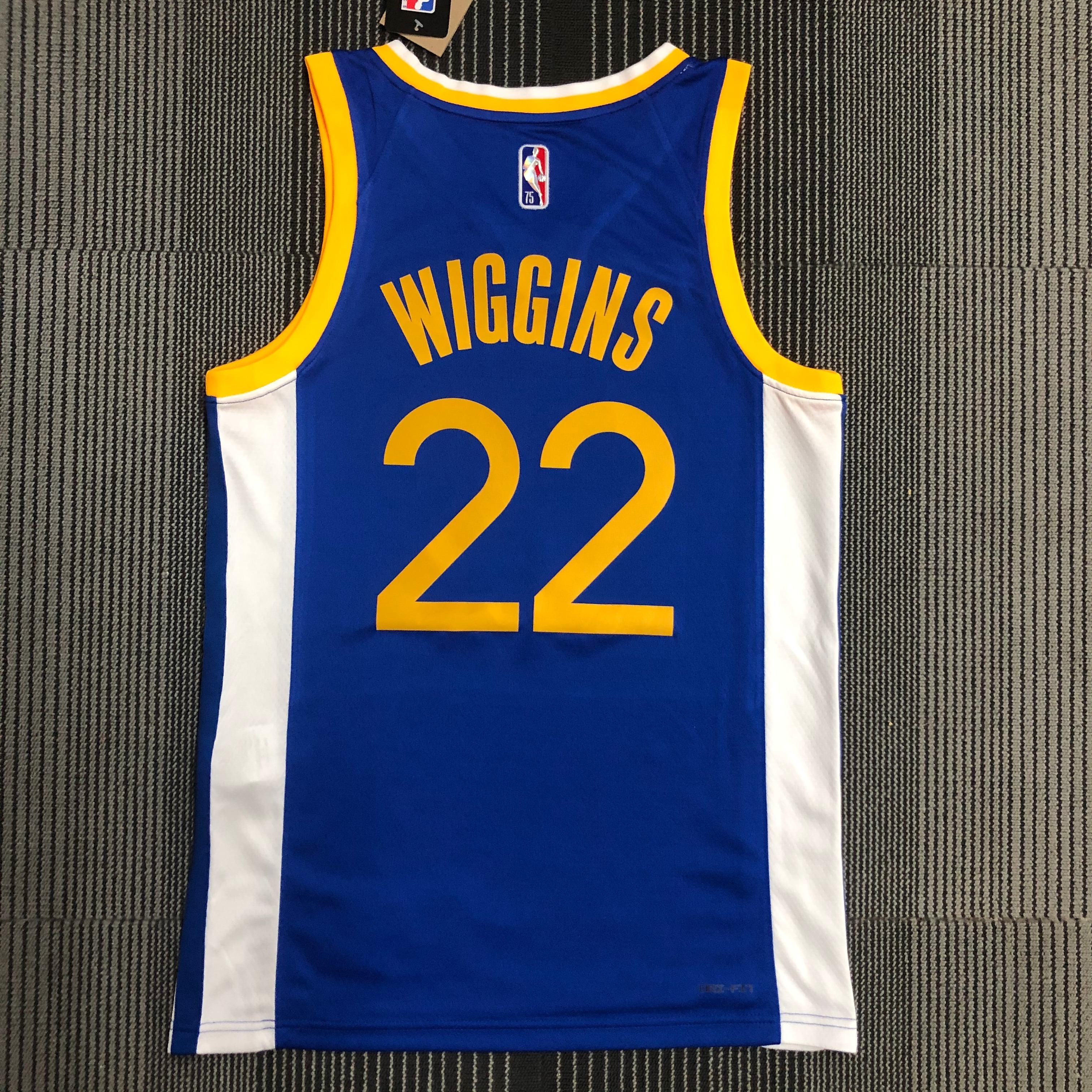 75th anniversary Warriors V-neck blue # 22 Wiggins