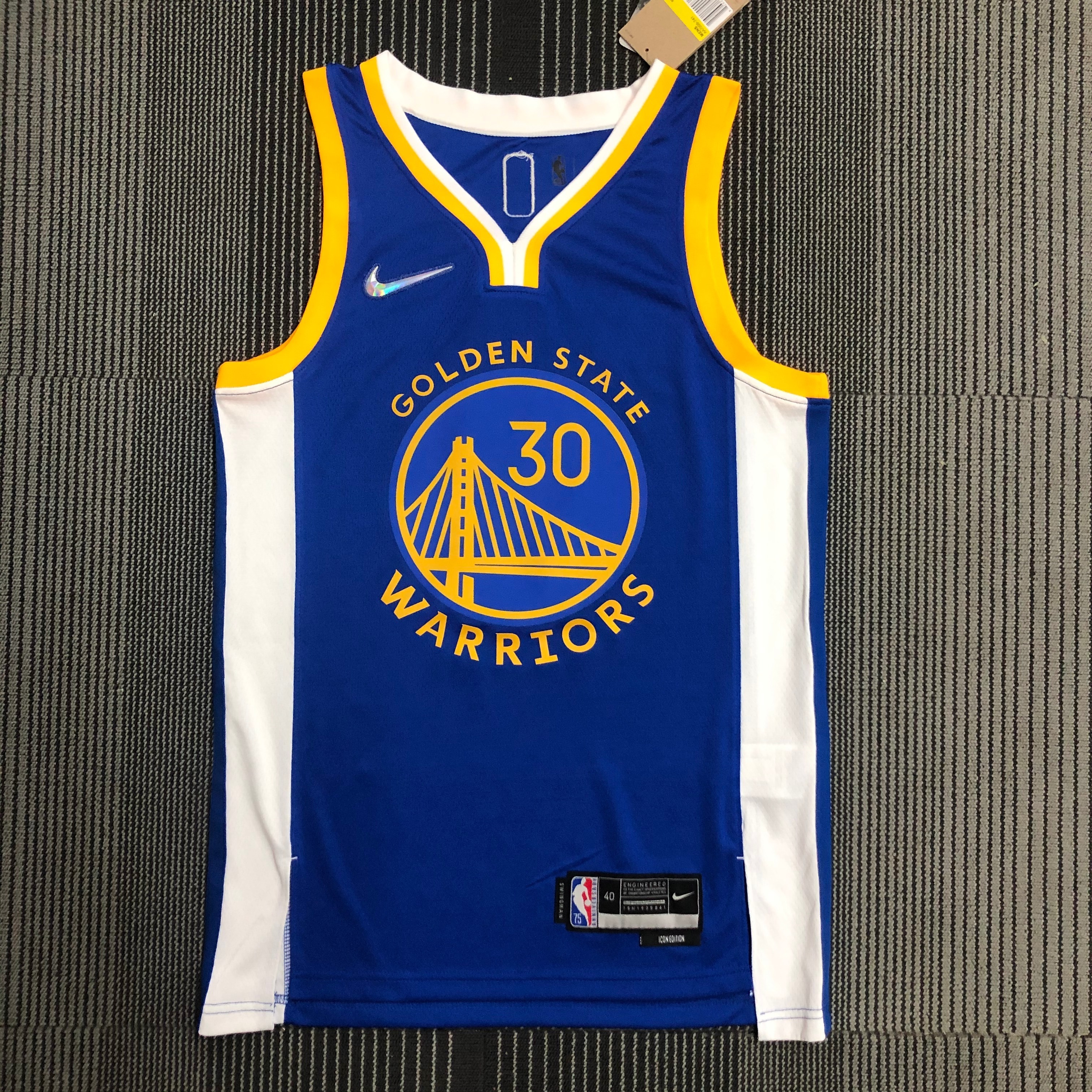 75th anniversary Warriors V-neck blue 30 Curry