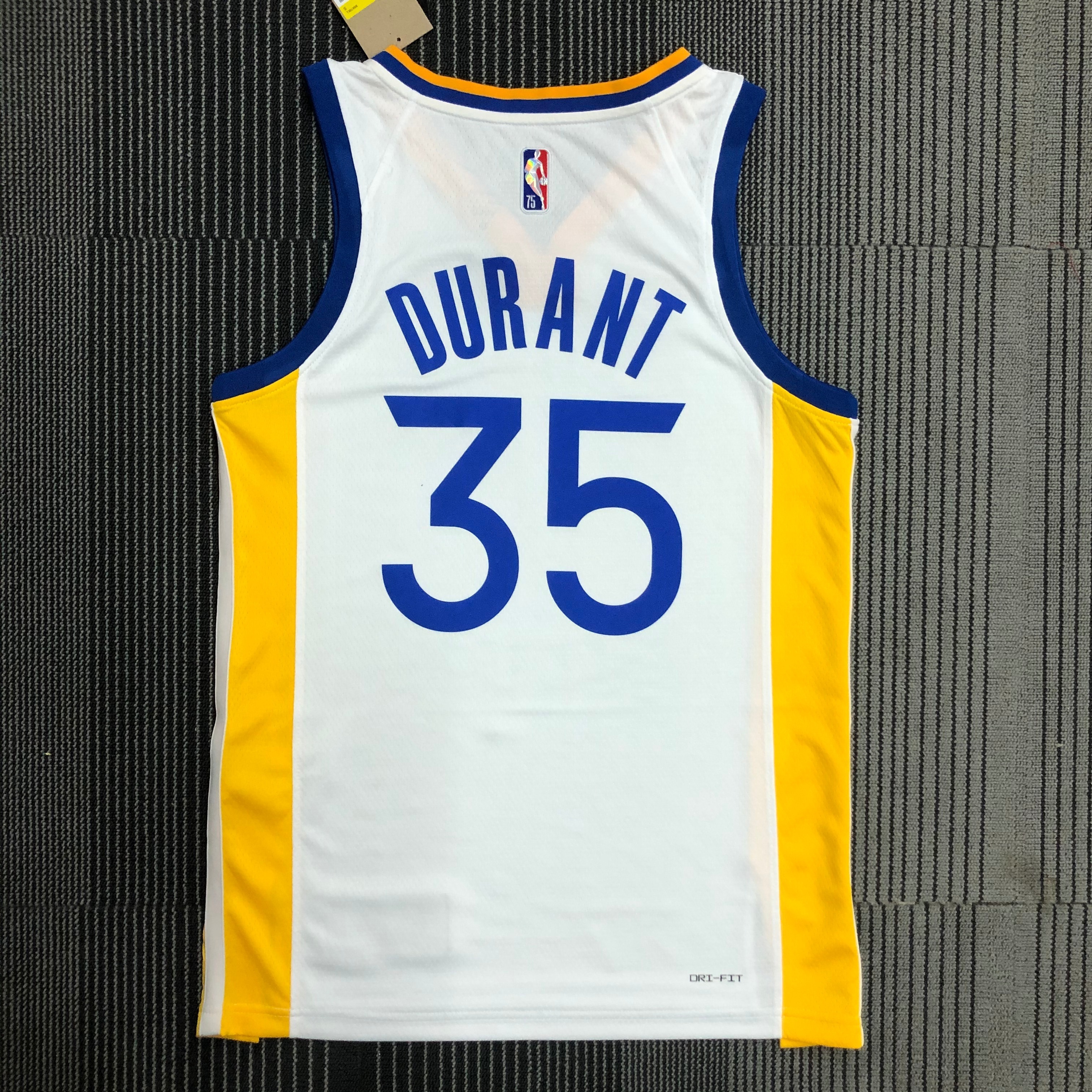 75th anniversary Warriors white 35 Durant