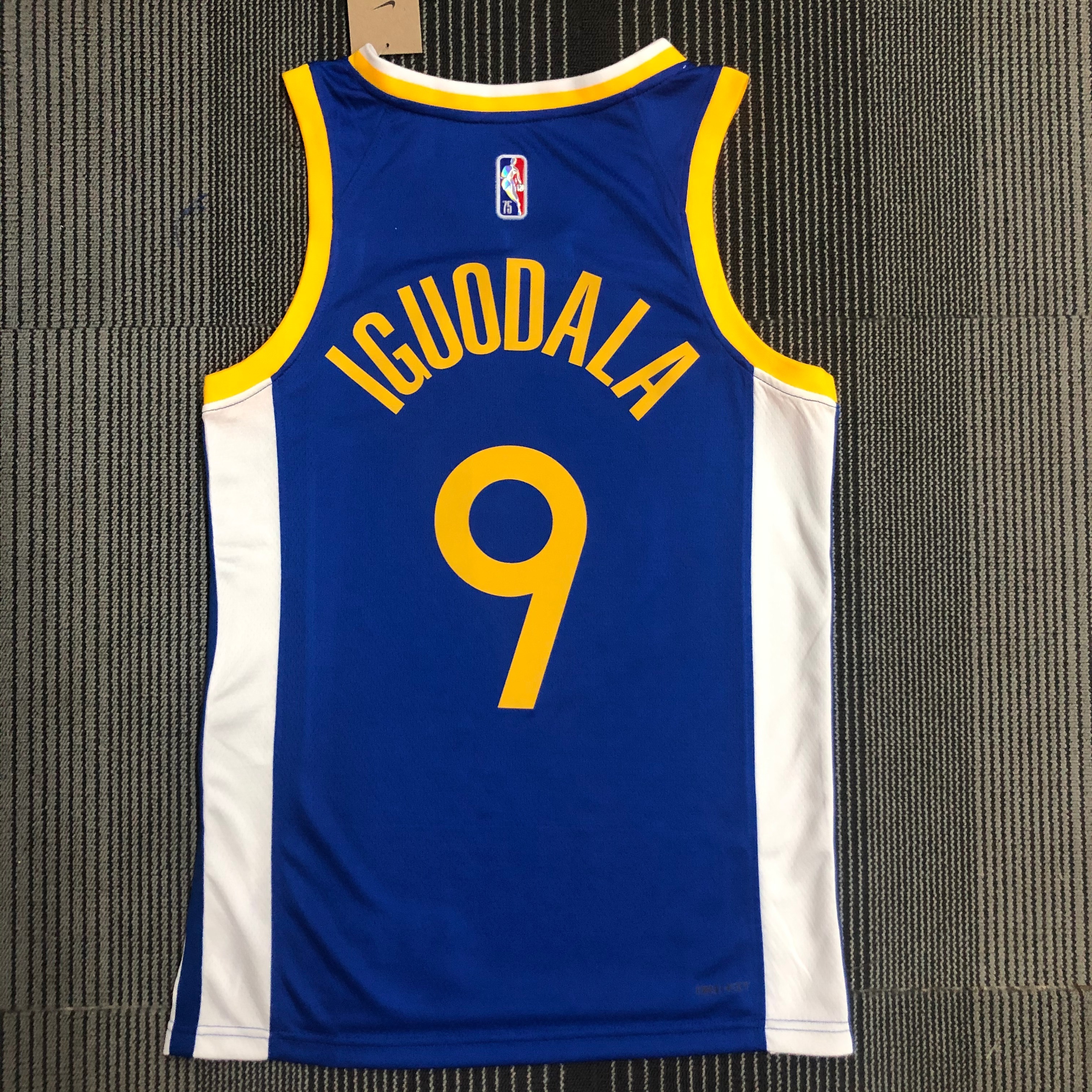 75th anniversary Warriors V-collar blue No. 9 Iguodala