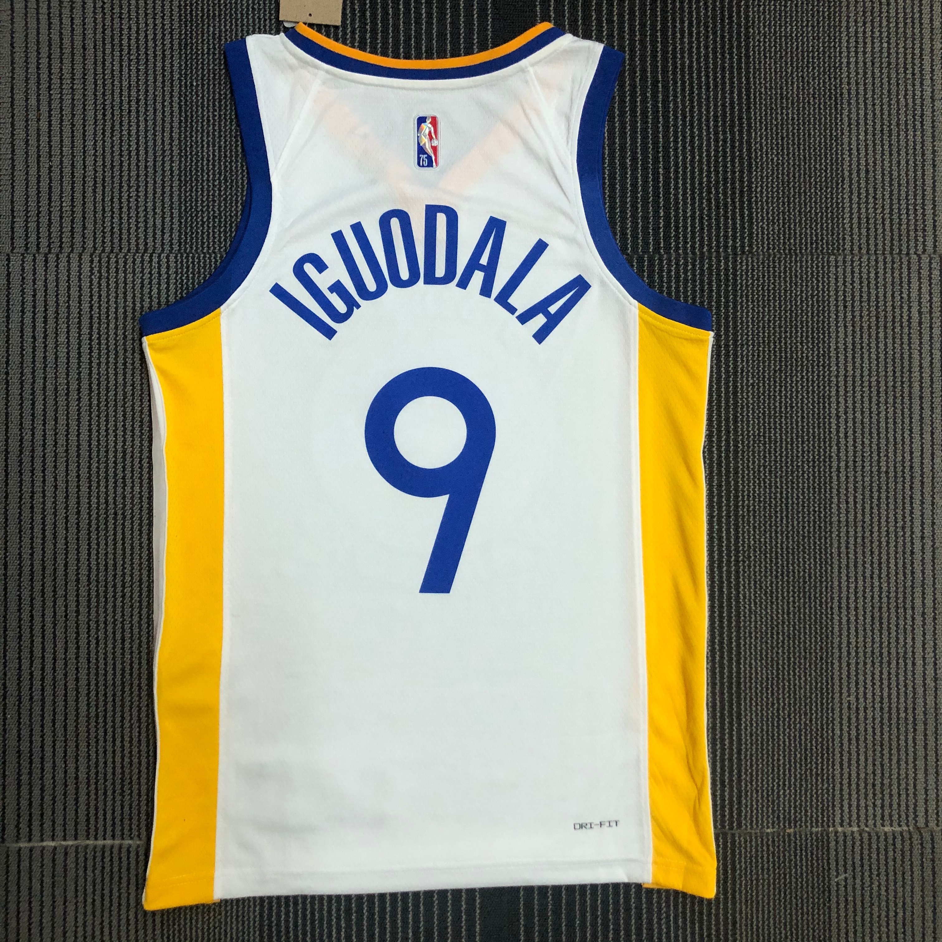 75th anniversary Warriors V-neck white number 9 Iguodala