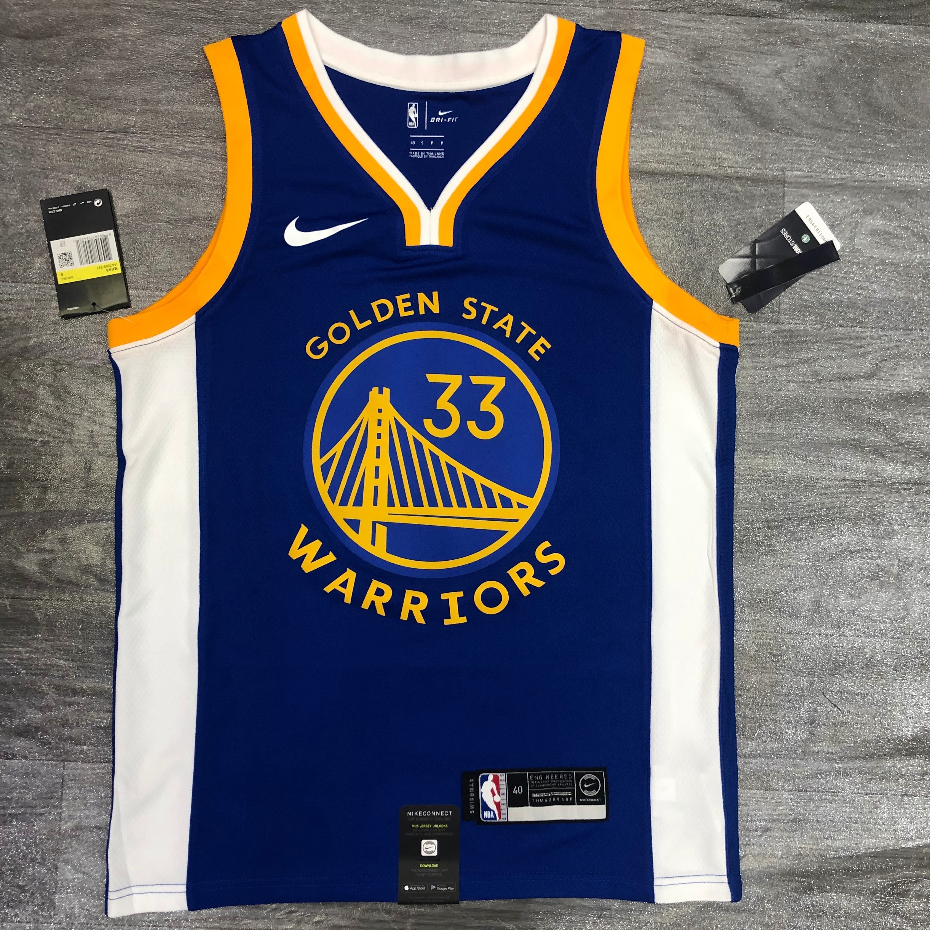 Season 20 Warriors V-neck blue # 33 Wiseman
