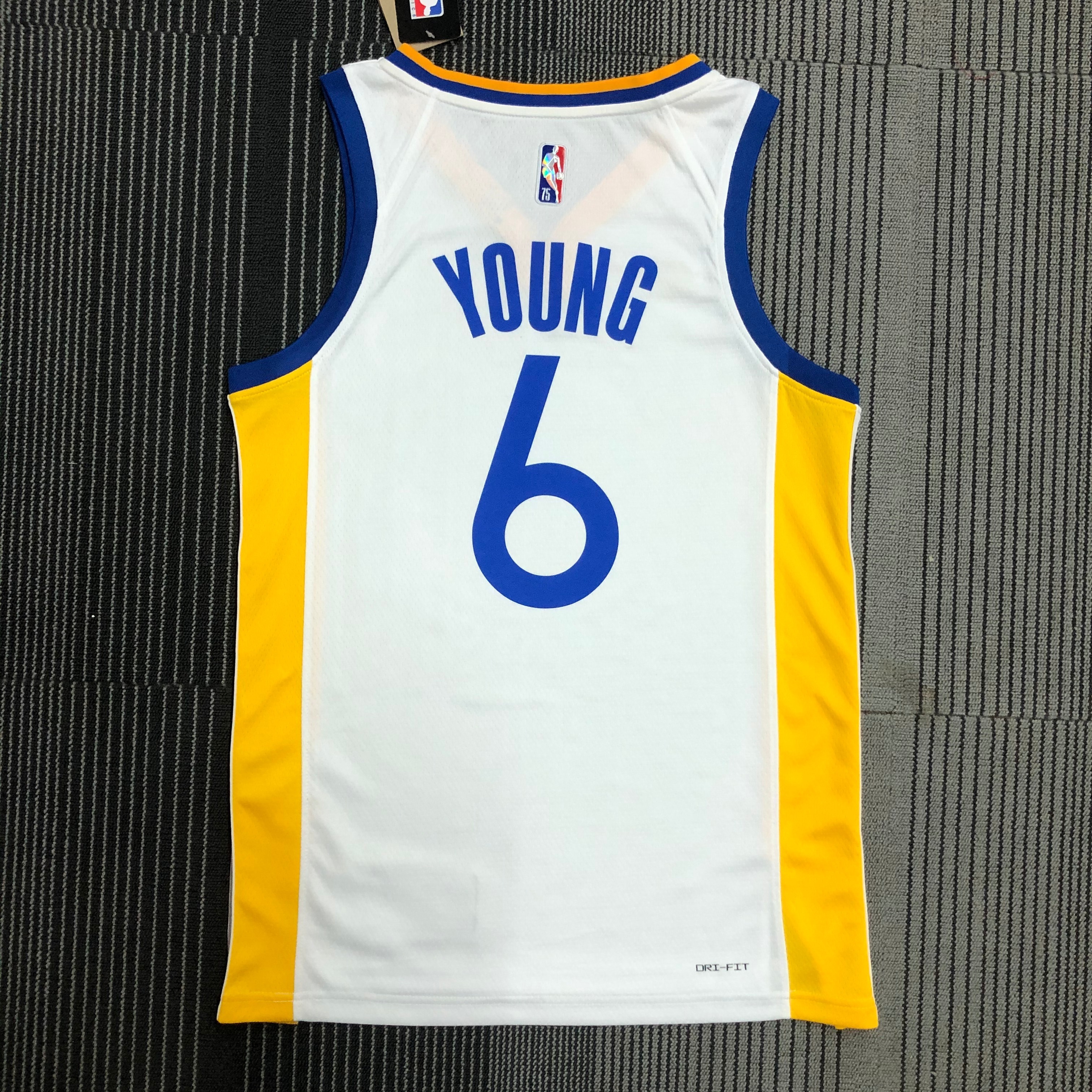 75th anniversary Warriors white number 6 Nick Young