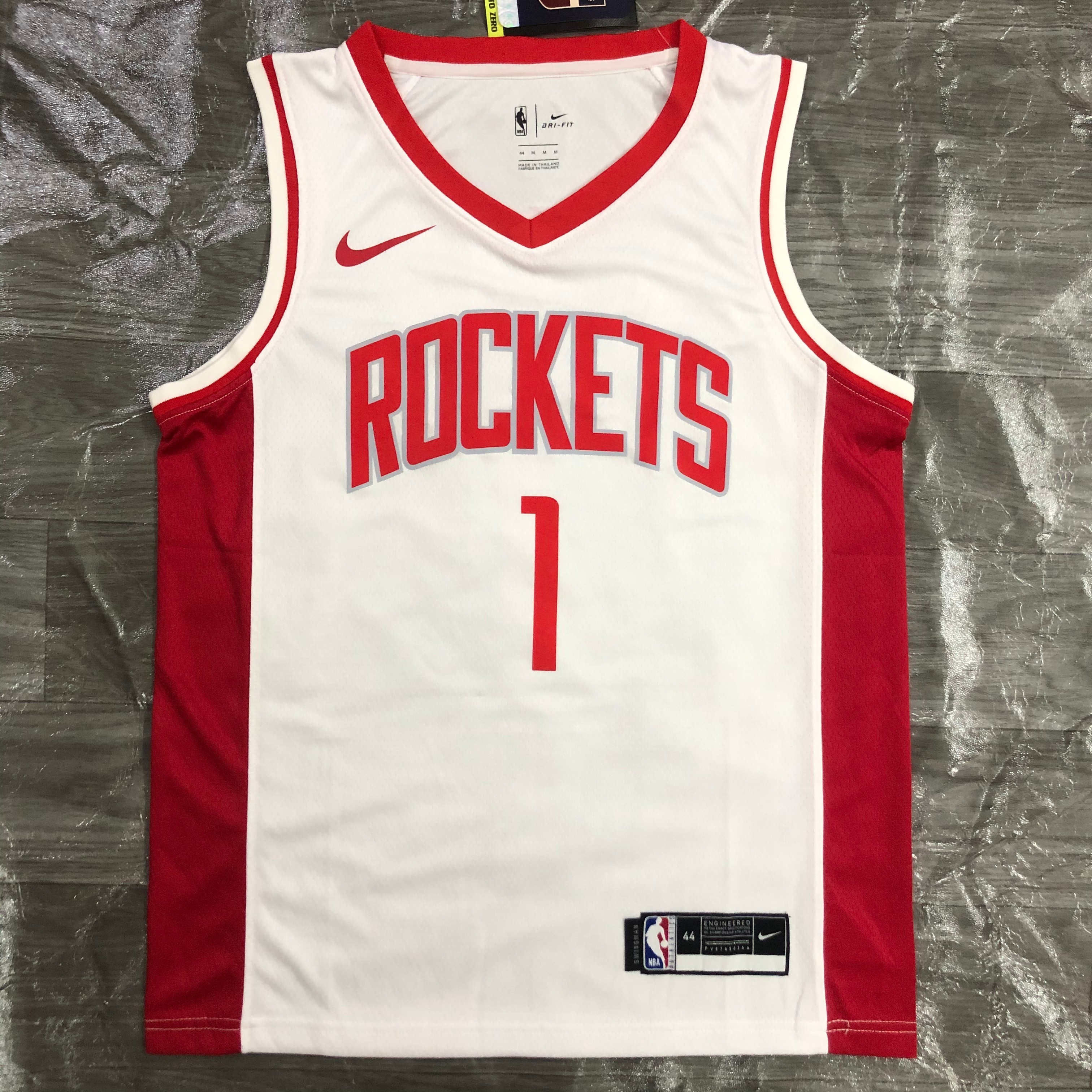 21 season Rockets white No. 1 McGrady