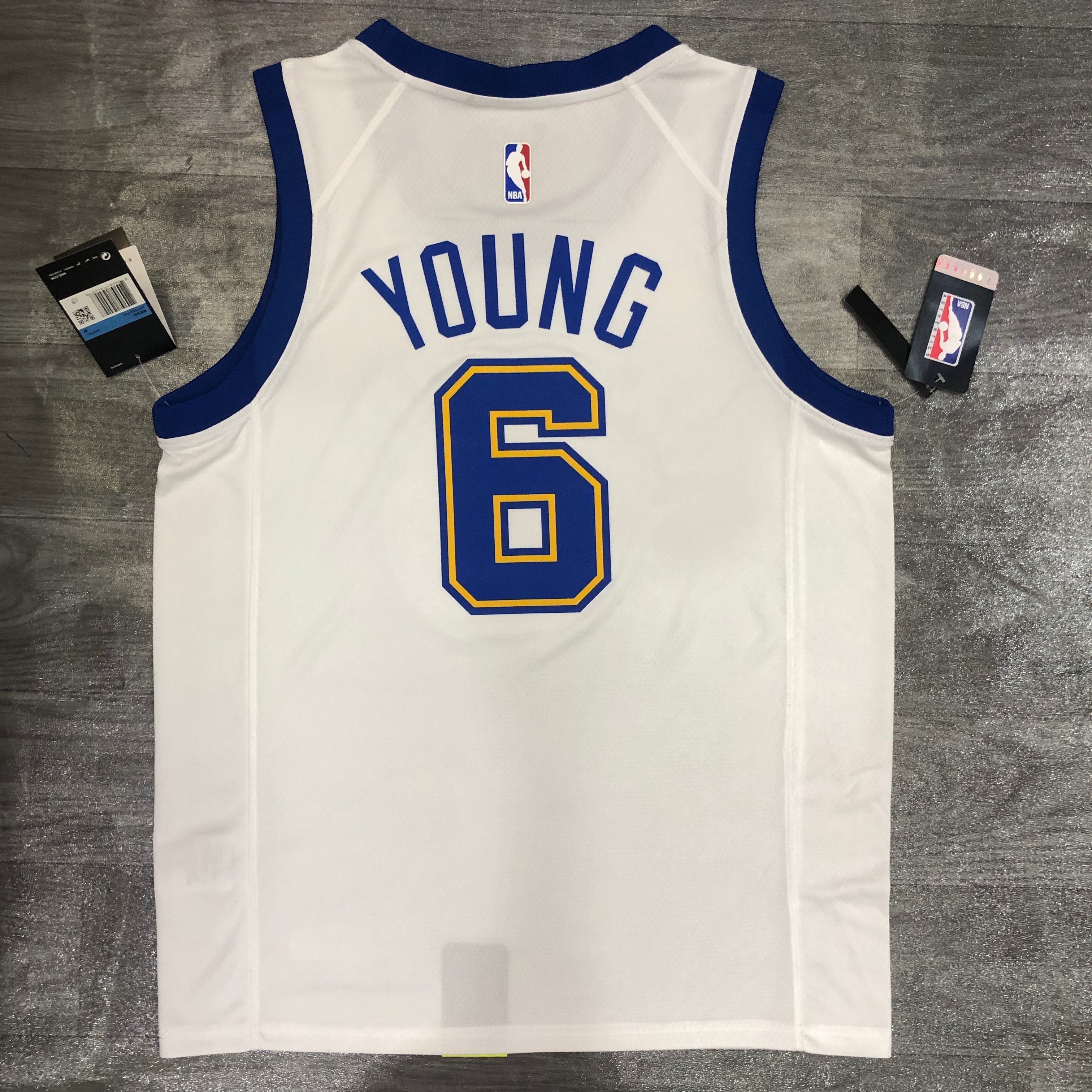 Warriors White Socks number six Nick Young