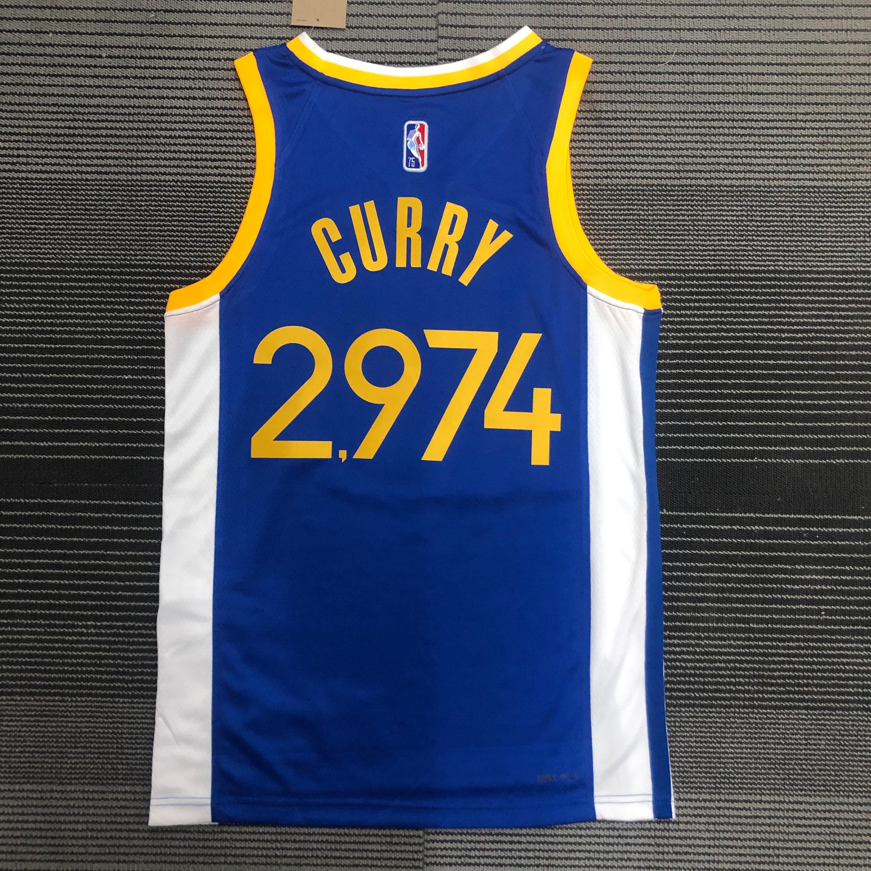 75th anniversary Warriors V-collar Blue 2974 Curry