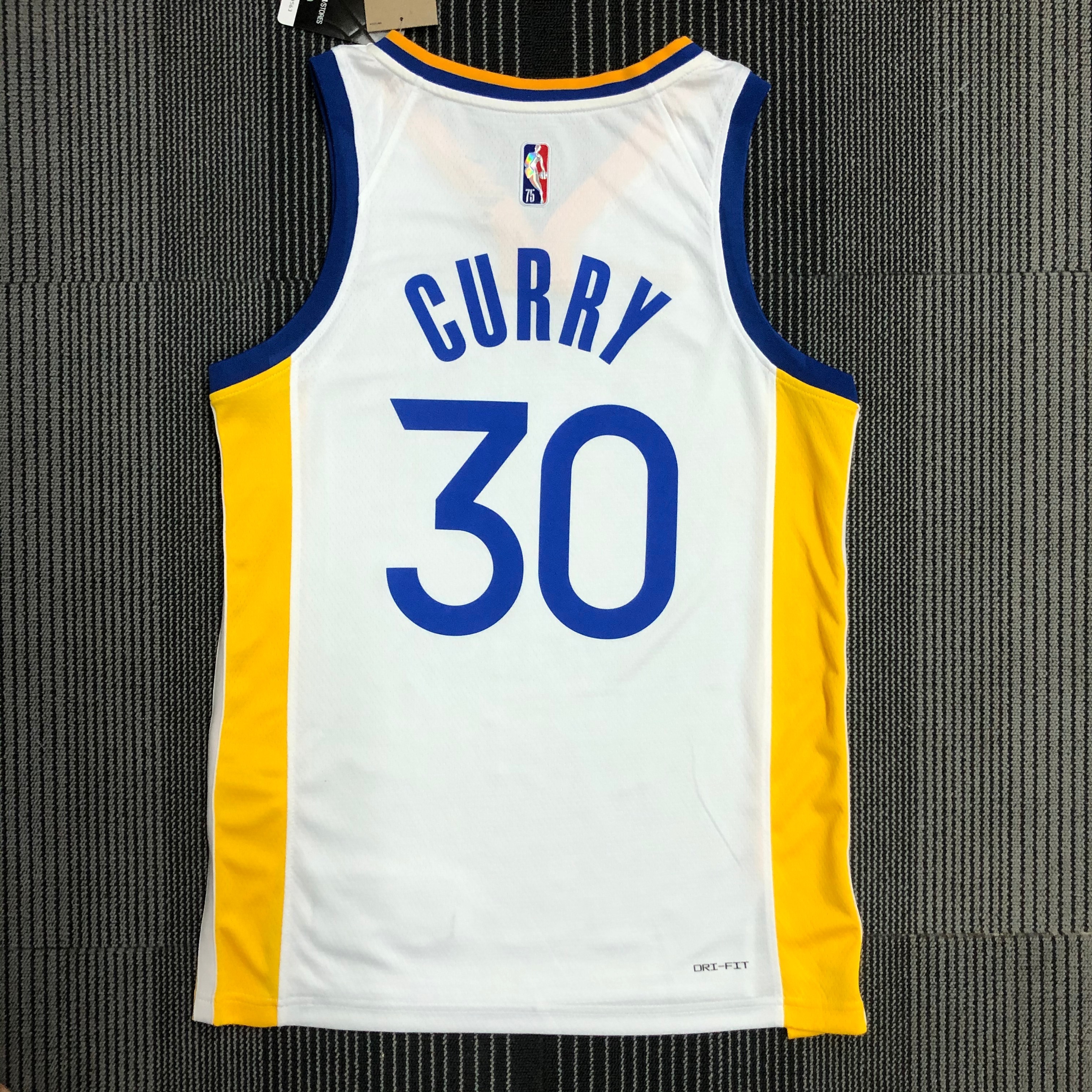 75th anniversary Warriors white No. 30 Curry