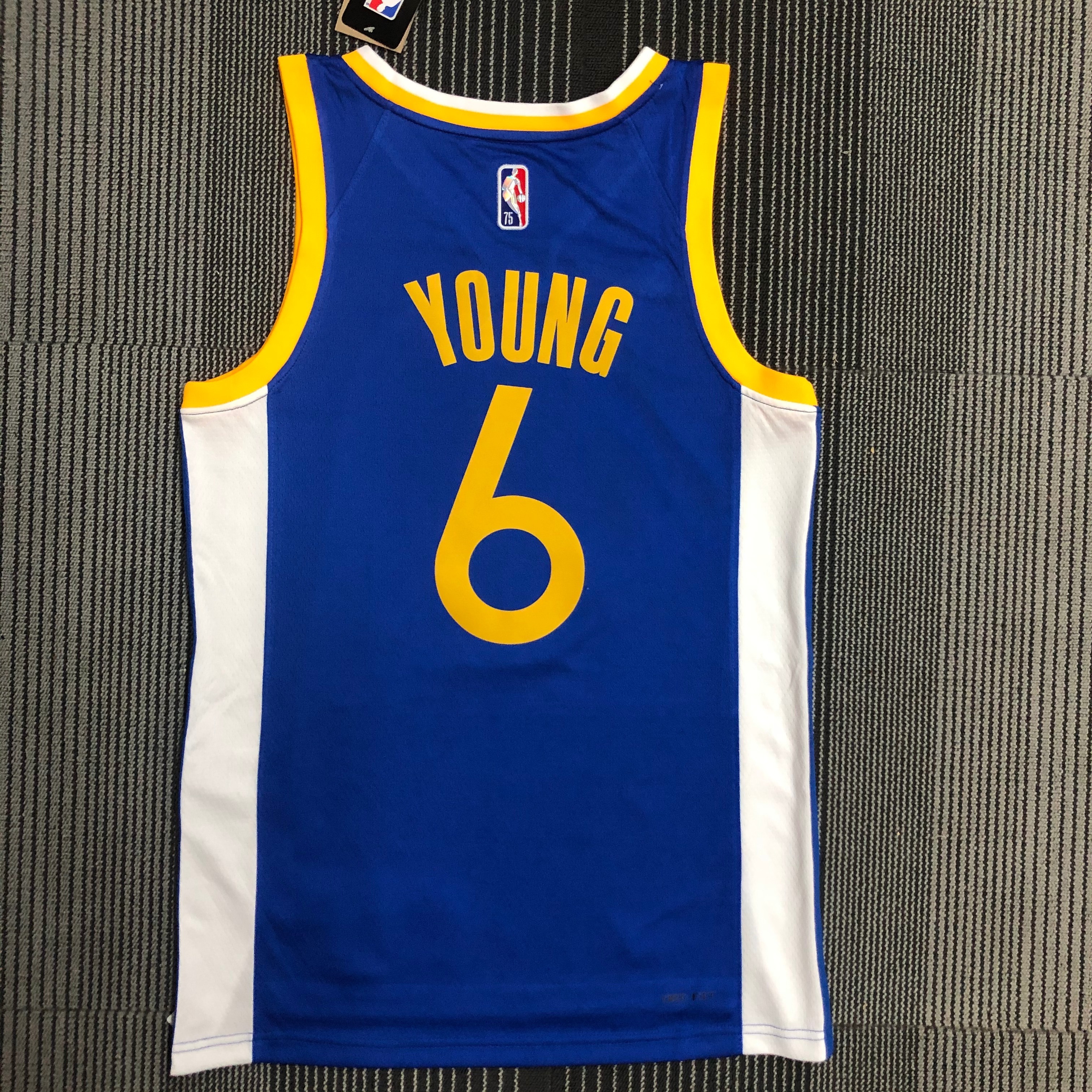 75th Anniversary Warriors V-neck blue No. 6 Nick Young