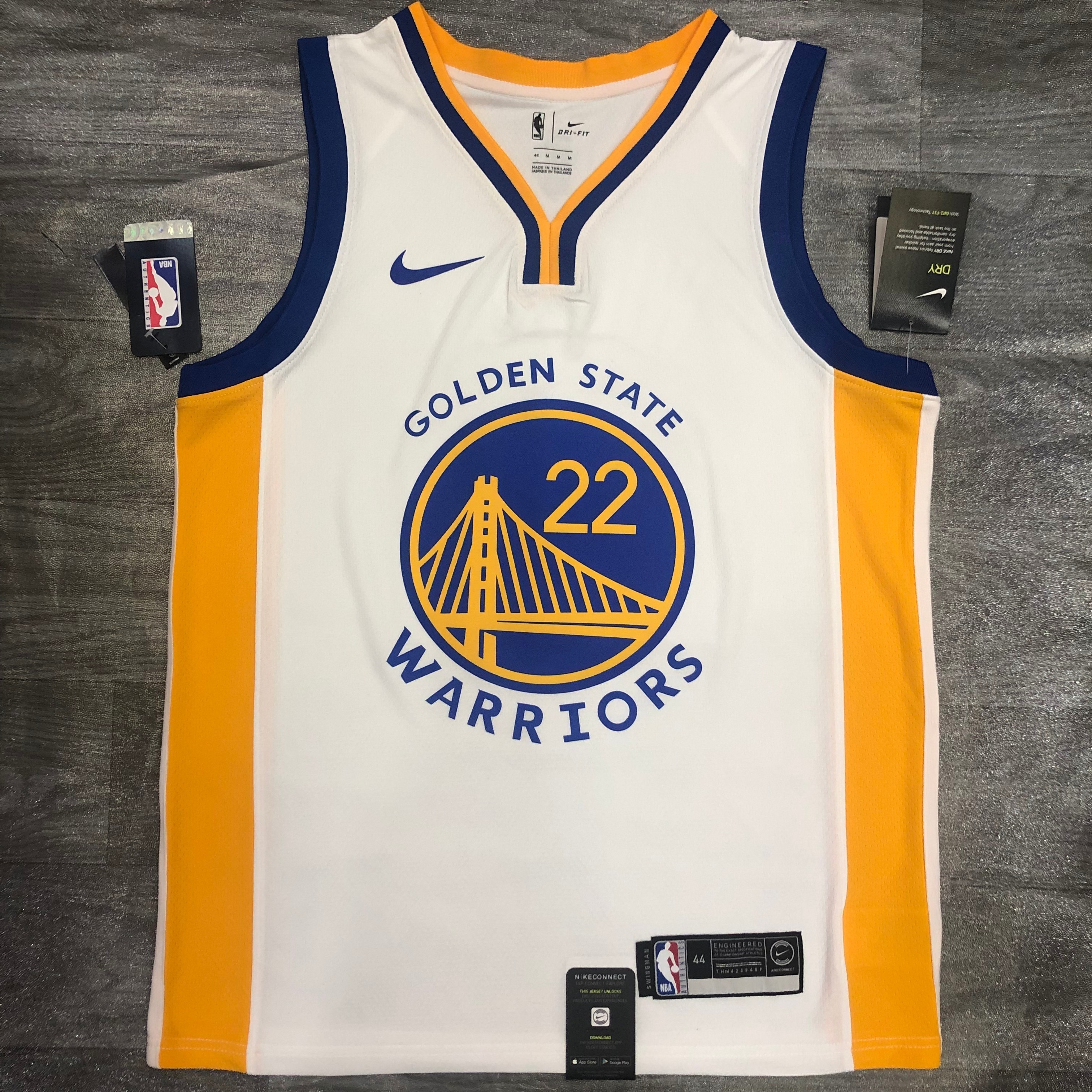 '20 Warriors V-neck white # 22 Wiggins