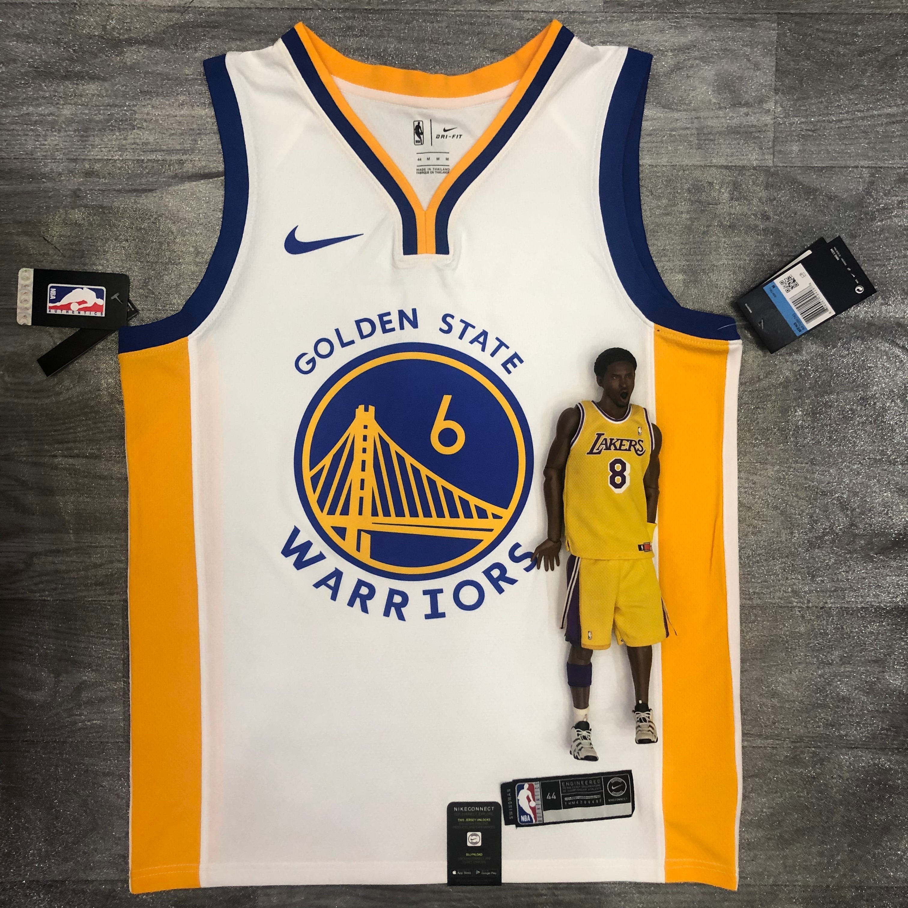 Season 20 Warriors V-neck white number six Nick Young