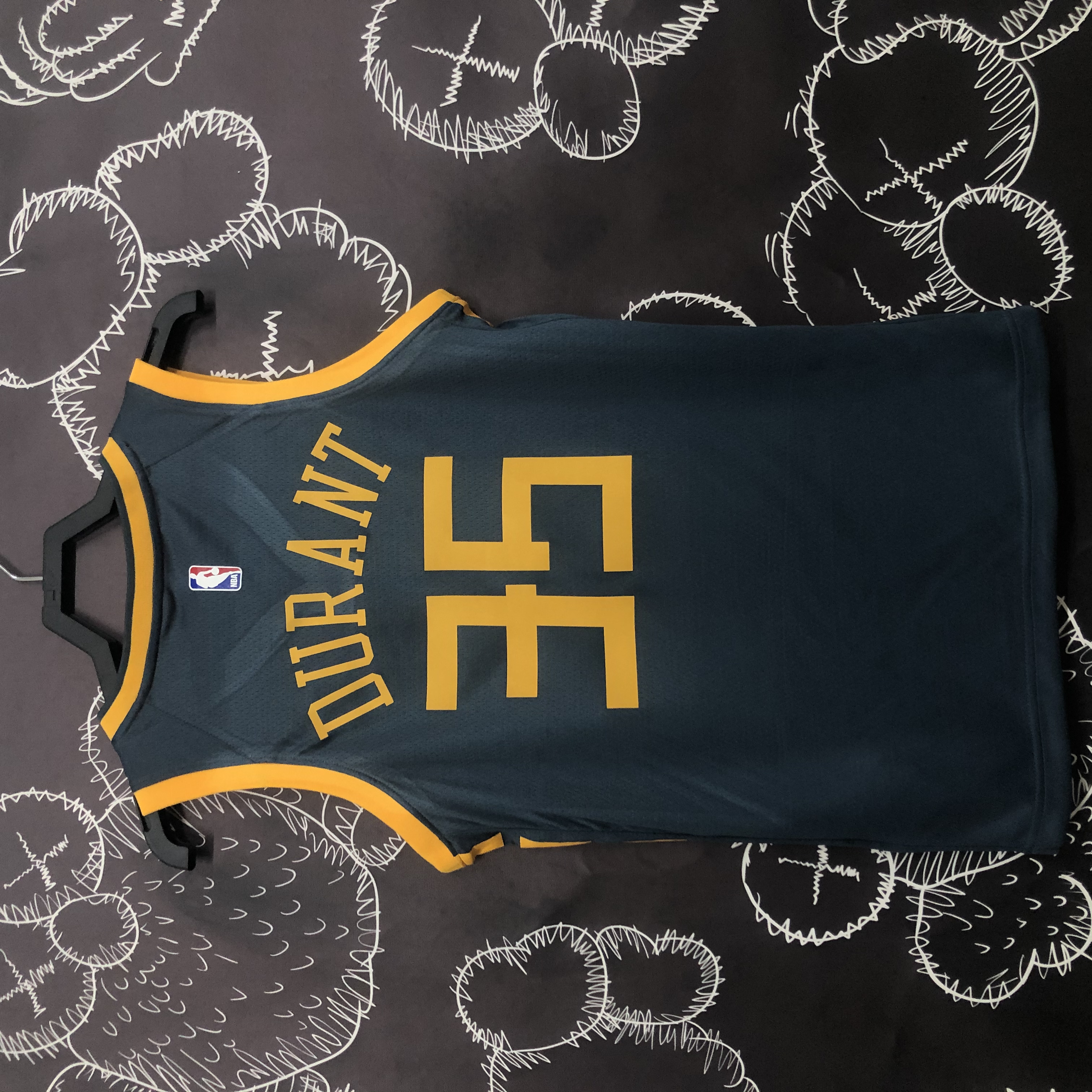 18 Warriors grey # 35 Durant