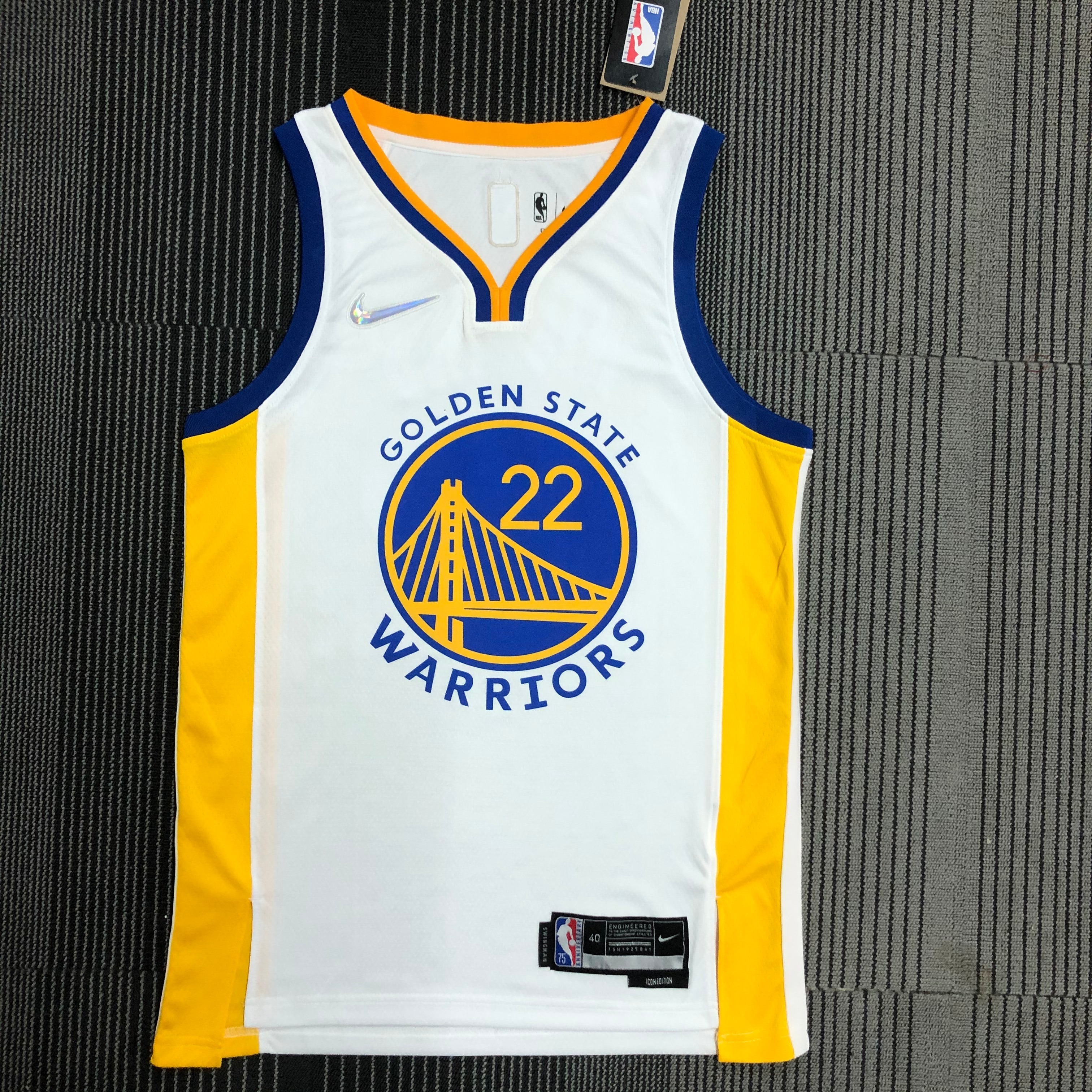 75th anniversary Warriors white number 22 Wiggins