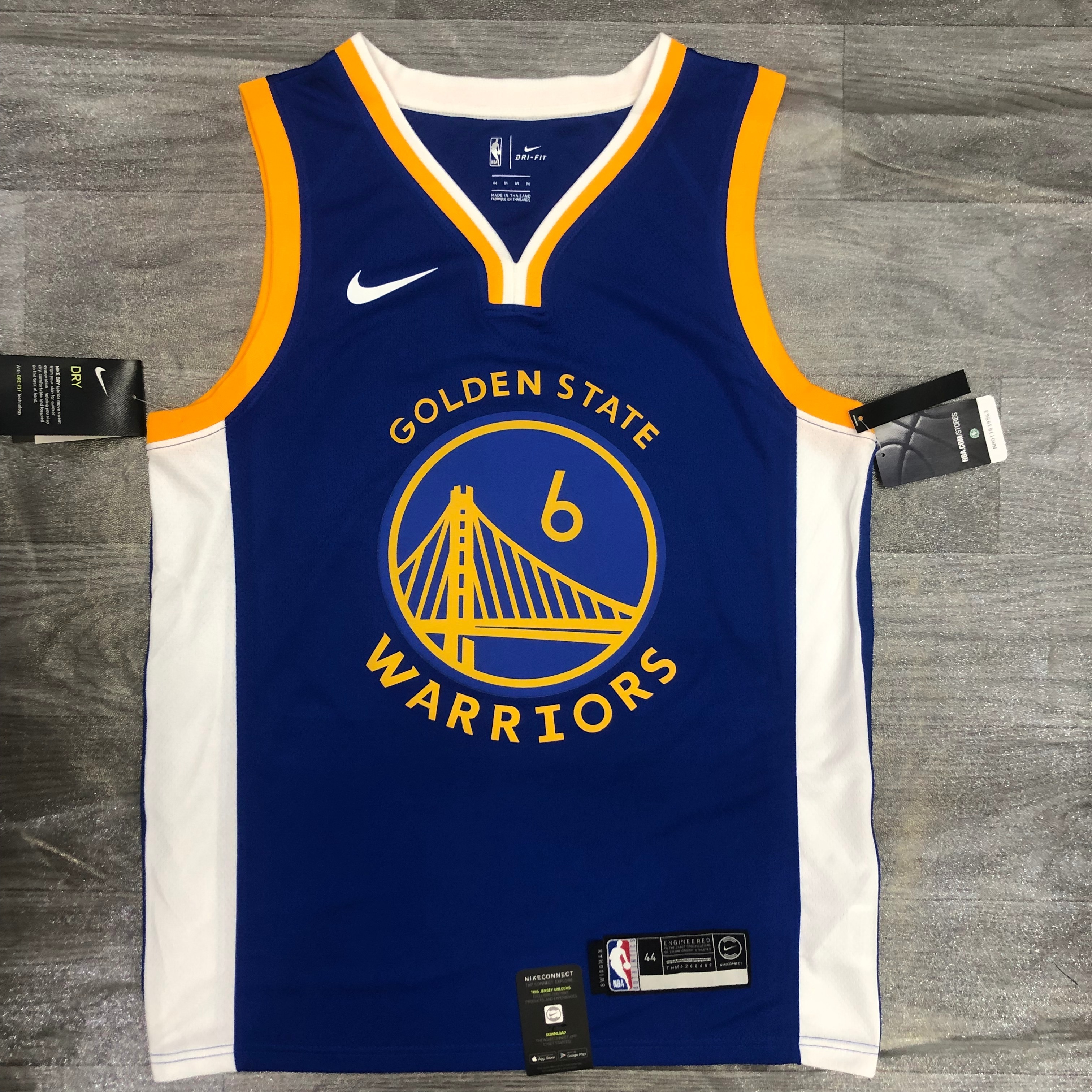 Season 20 Warriors V-neck blue # 6 Nick Young