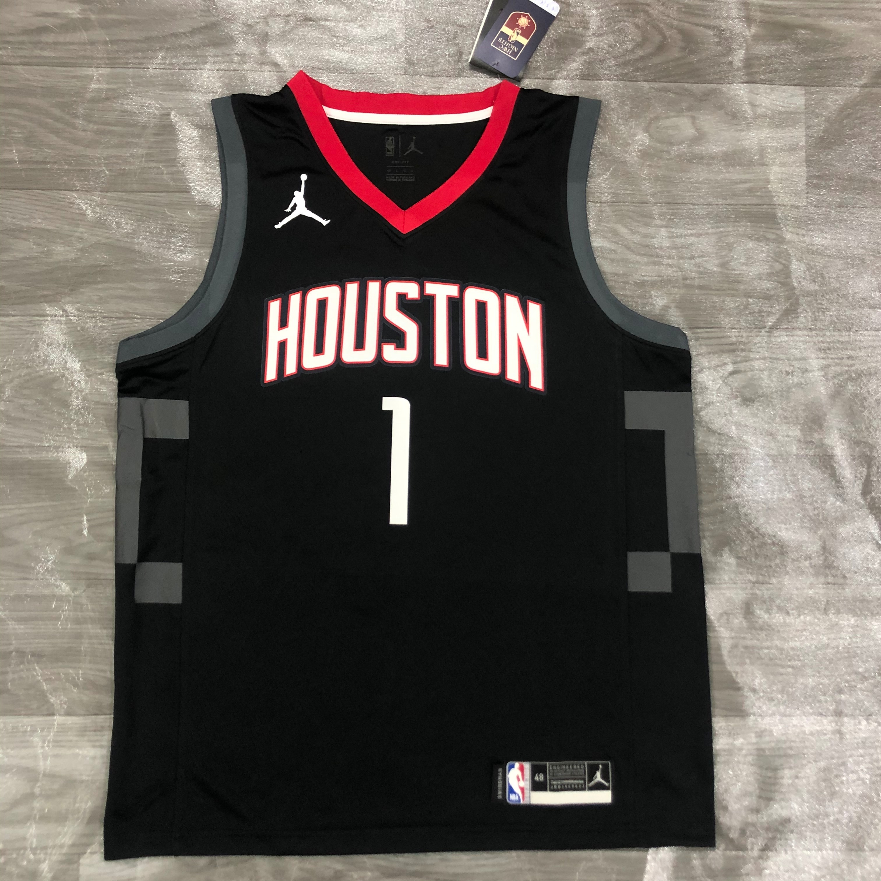 21 season Rockets Jordan theme limited city edition black No. 1 Wall