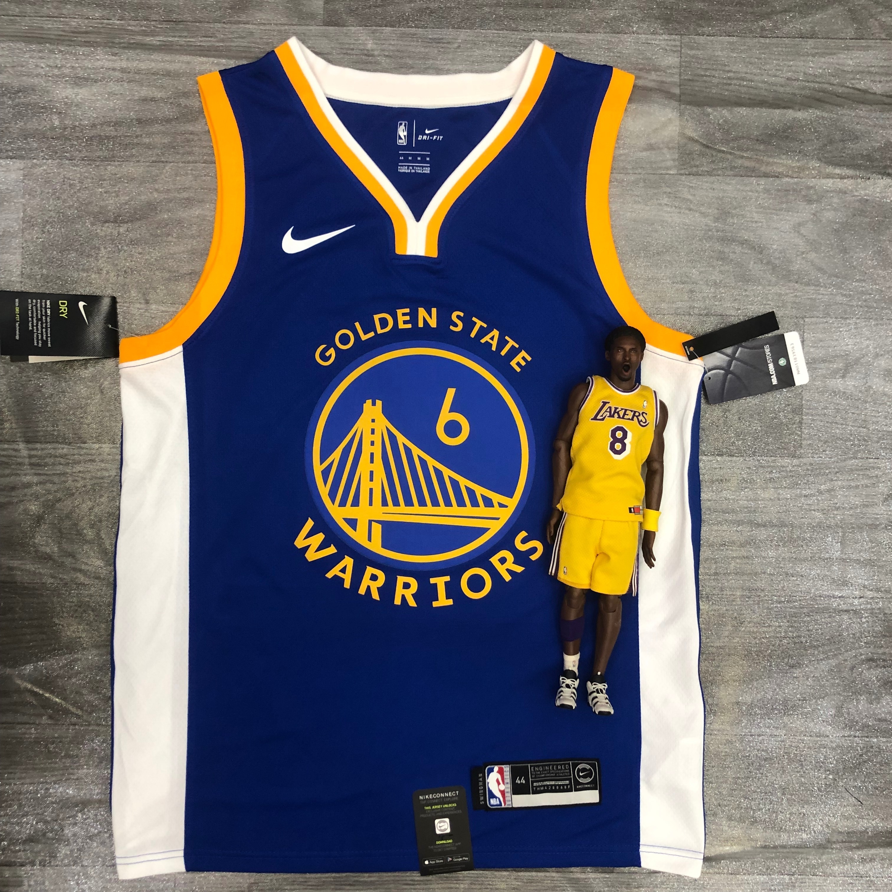 Season 20 Warriors V-neck blue # 6 Nick Young