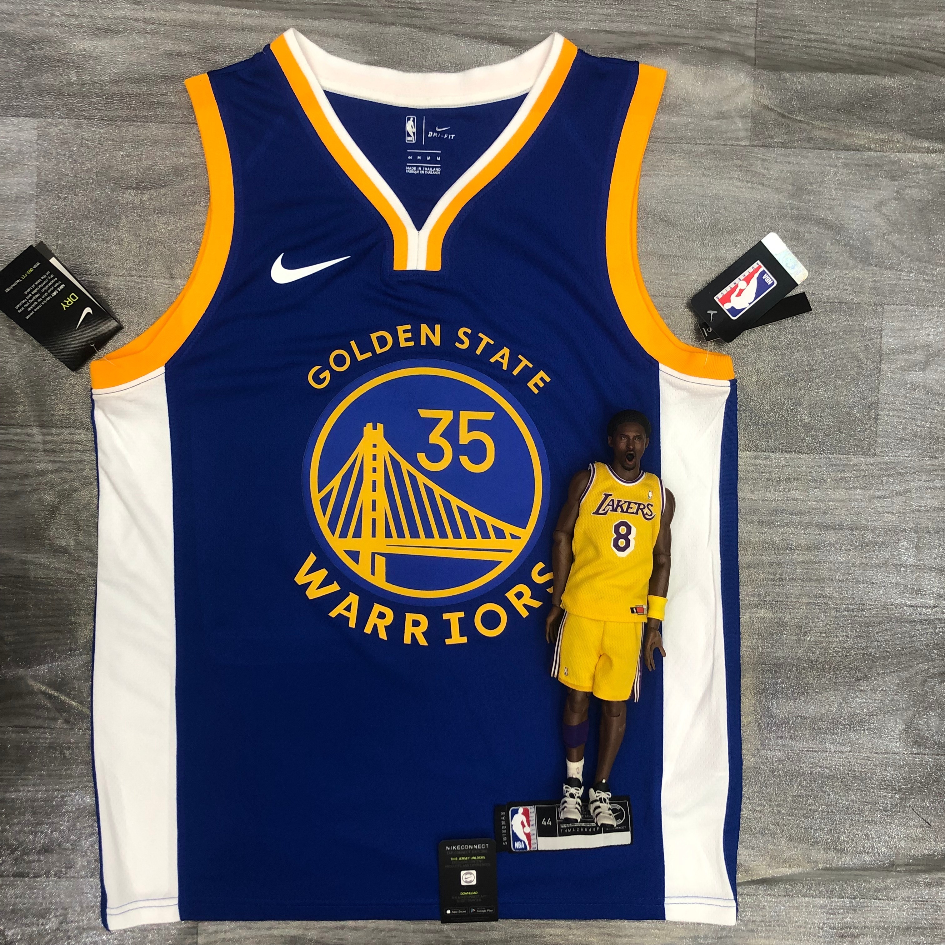 Warriors season 20 V-neck blue # 35 Durant