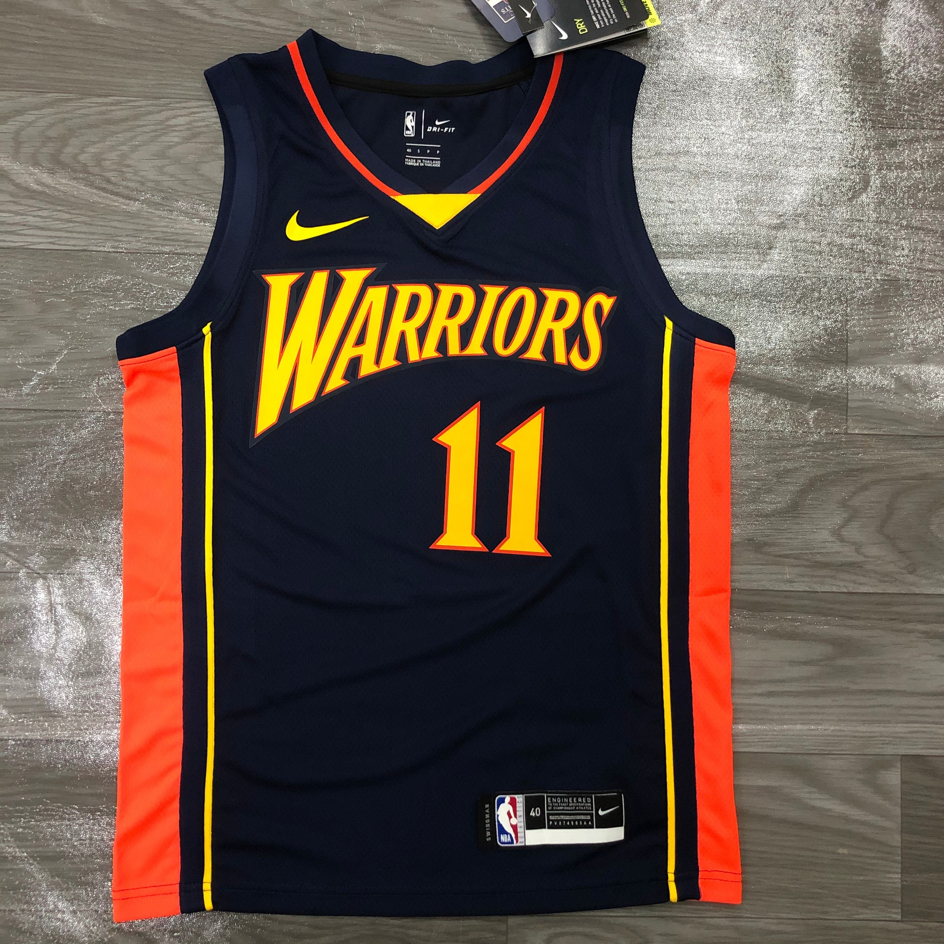 Warriors rookie navy blue number 11 Thompson