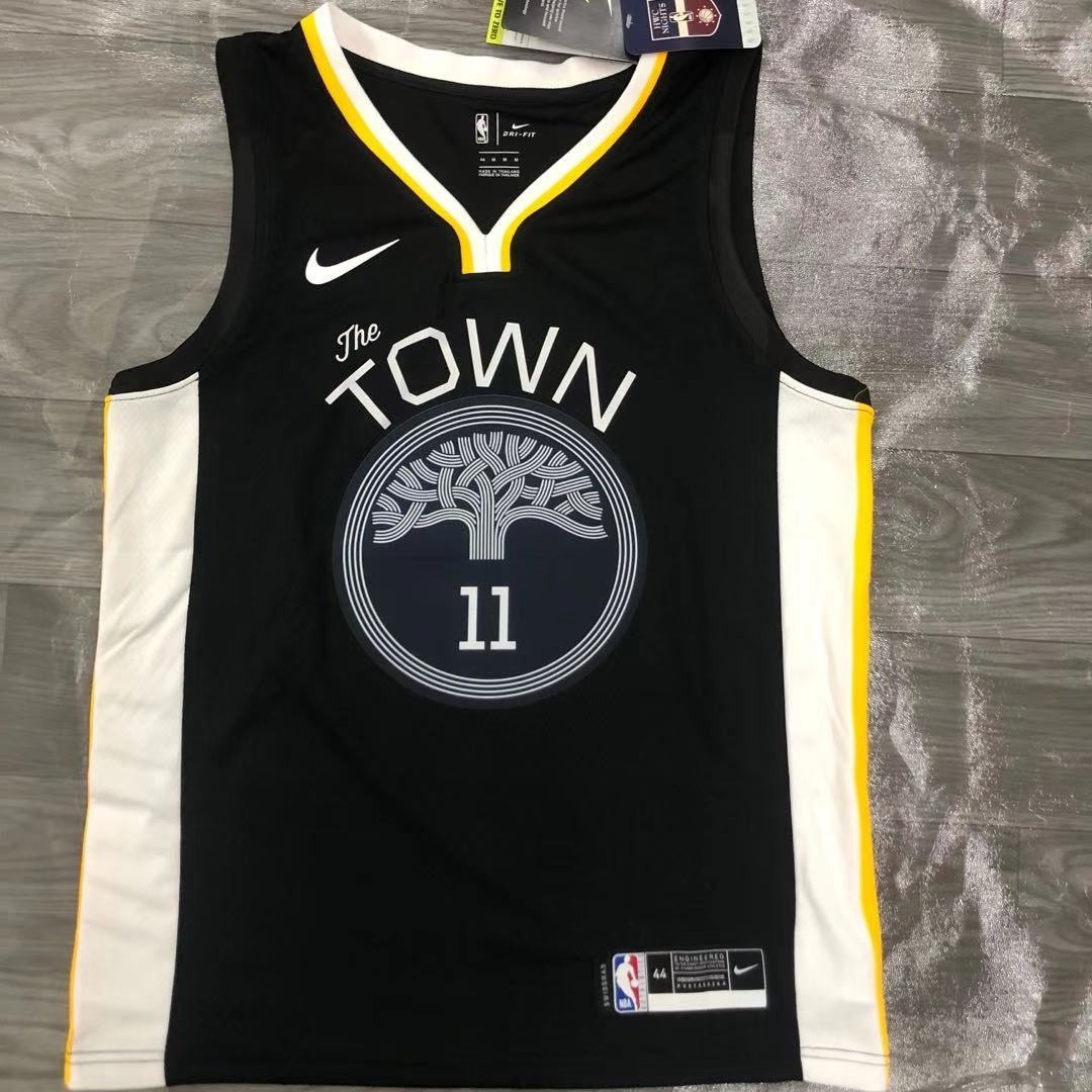 '19 Warriors black V-neck City version No. 11 Thompson