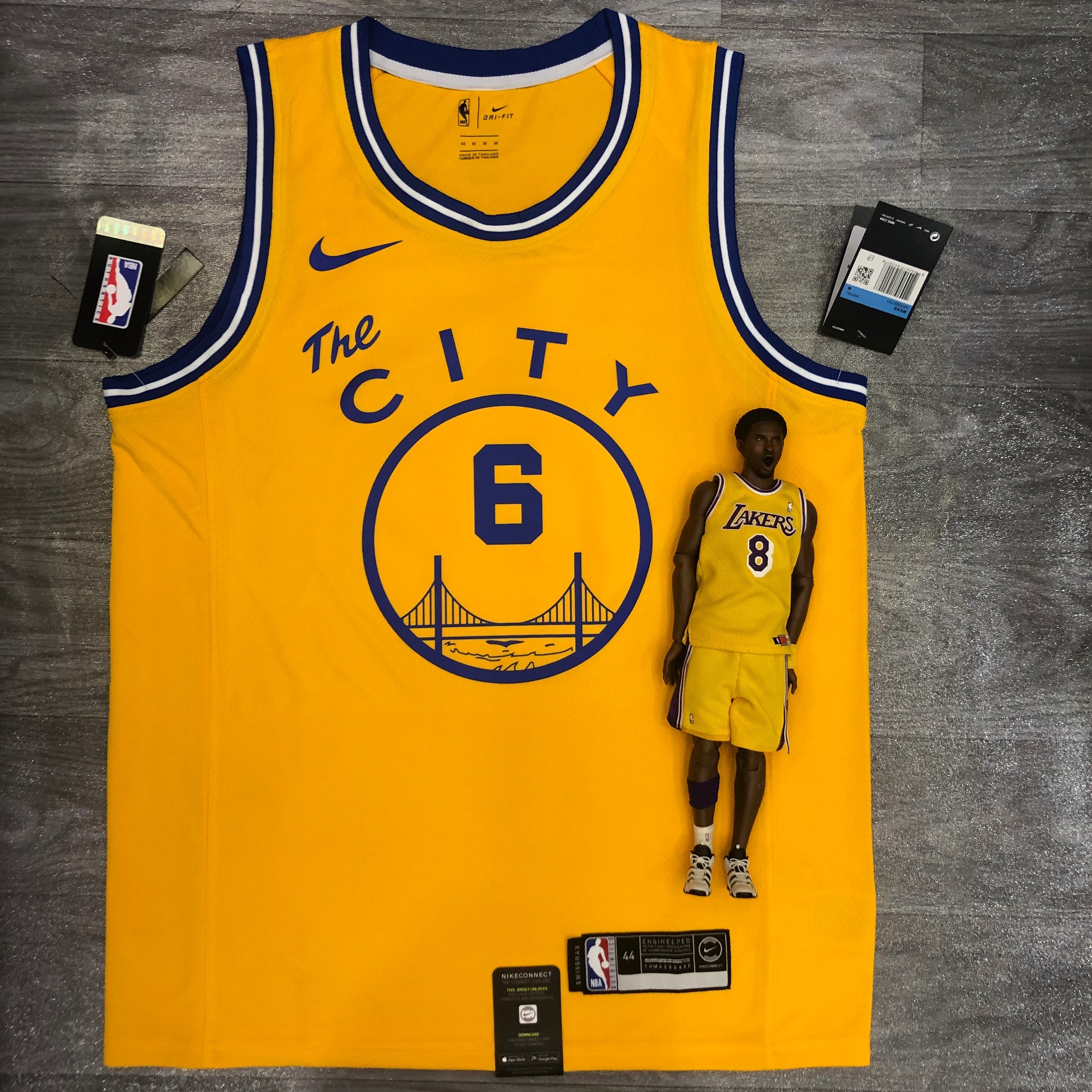 Warriors streetcar version yellow number six Nick Young