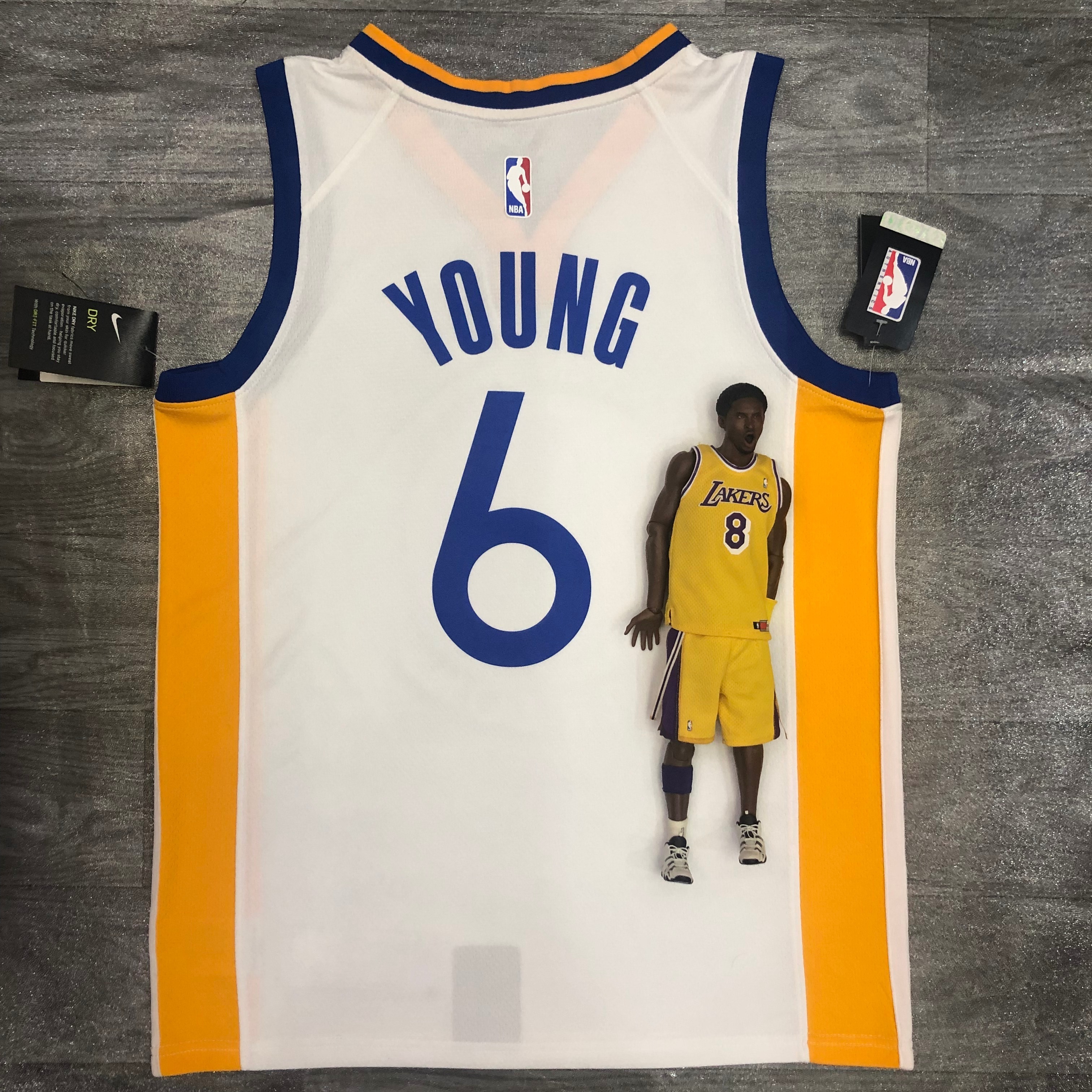 Season 20 Warriors V-neck white number six Nick Young