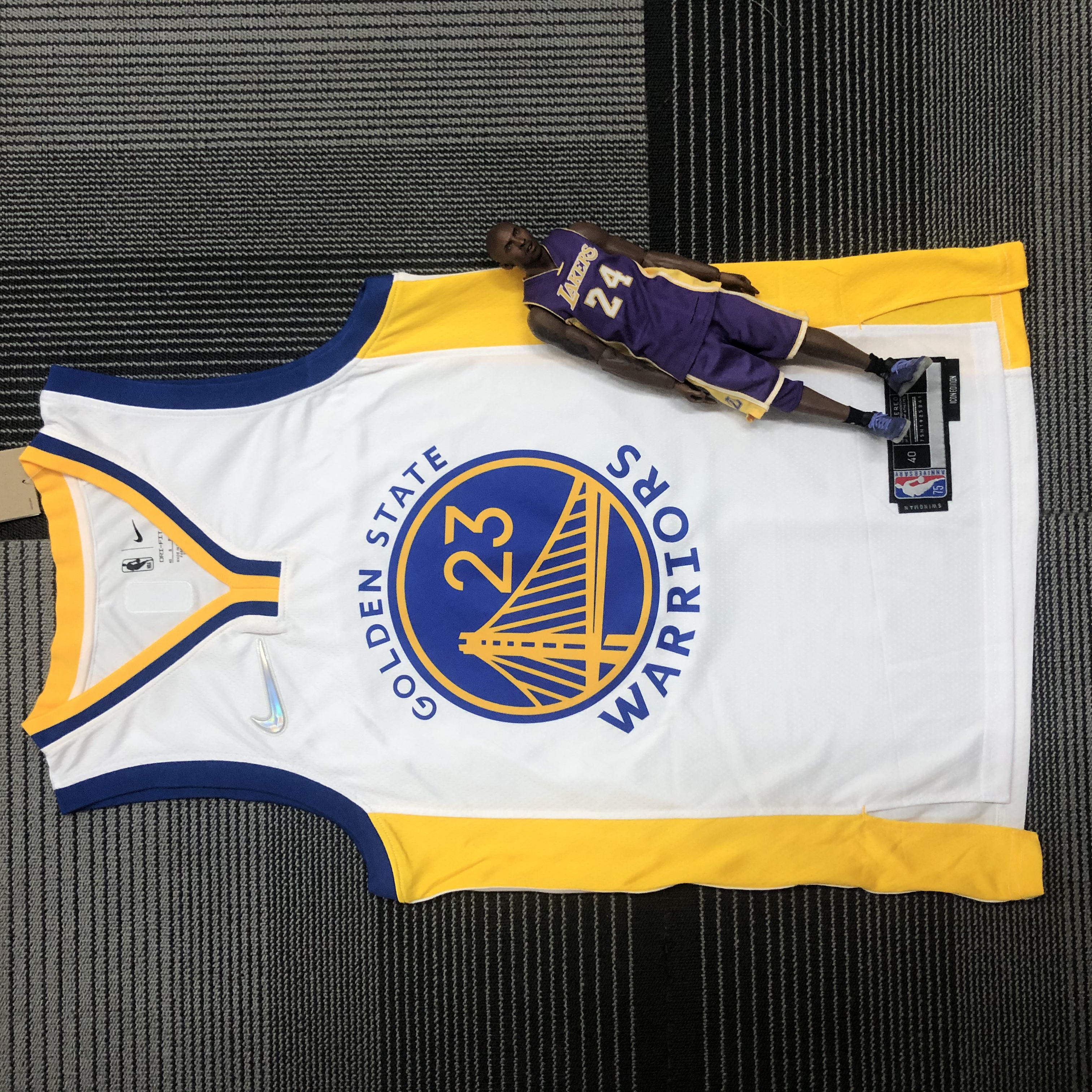 75th anniversary Warriors White No. 23 Green